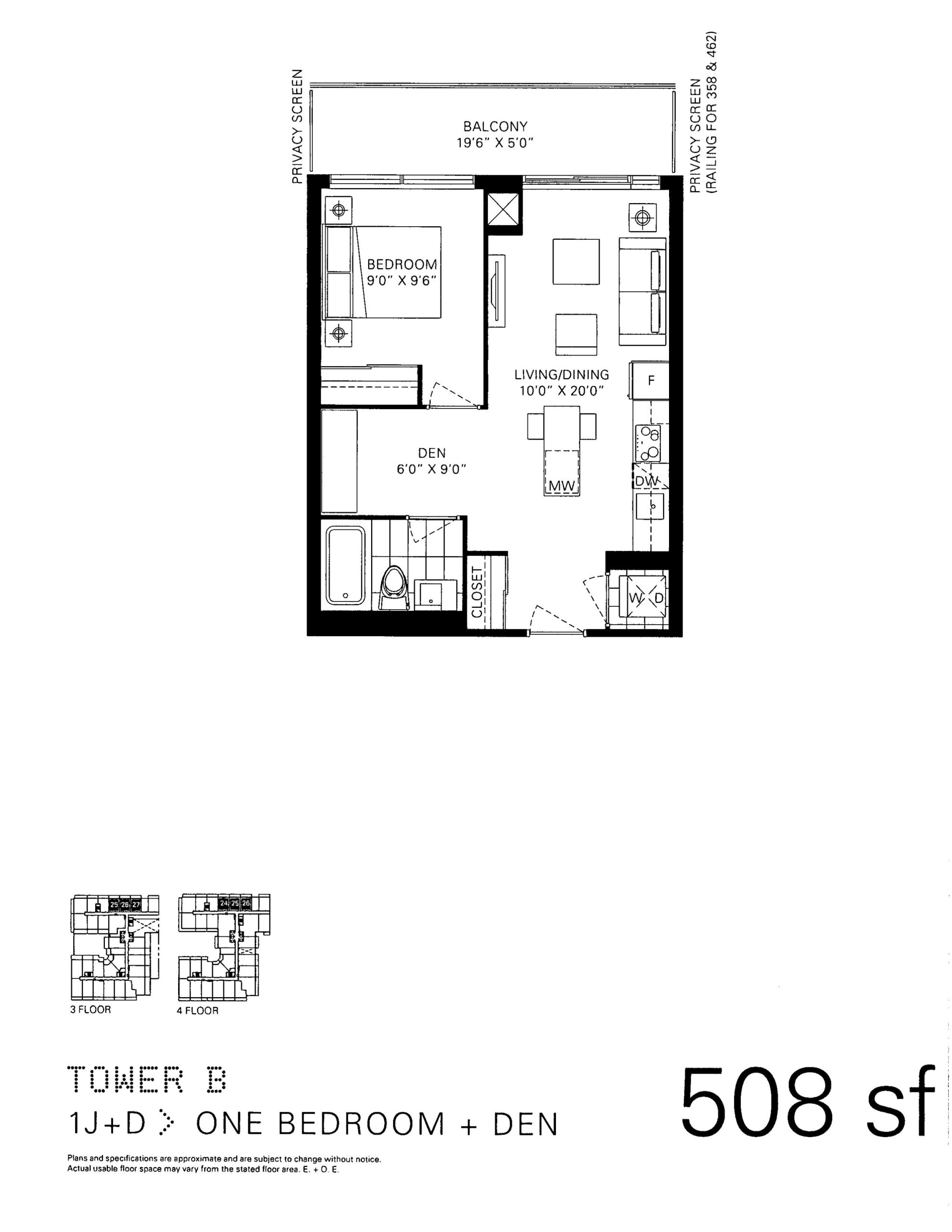 1J+D - Tower B floor plan