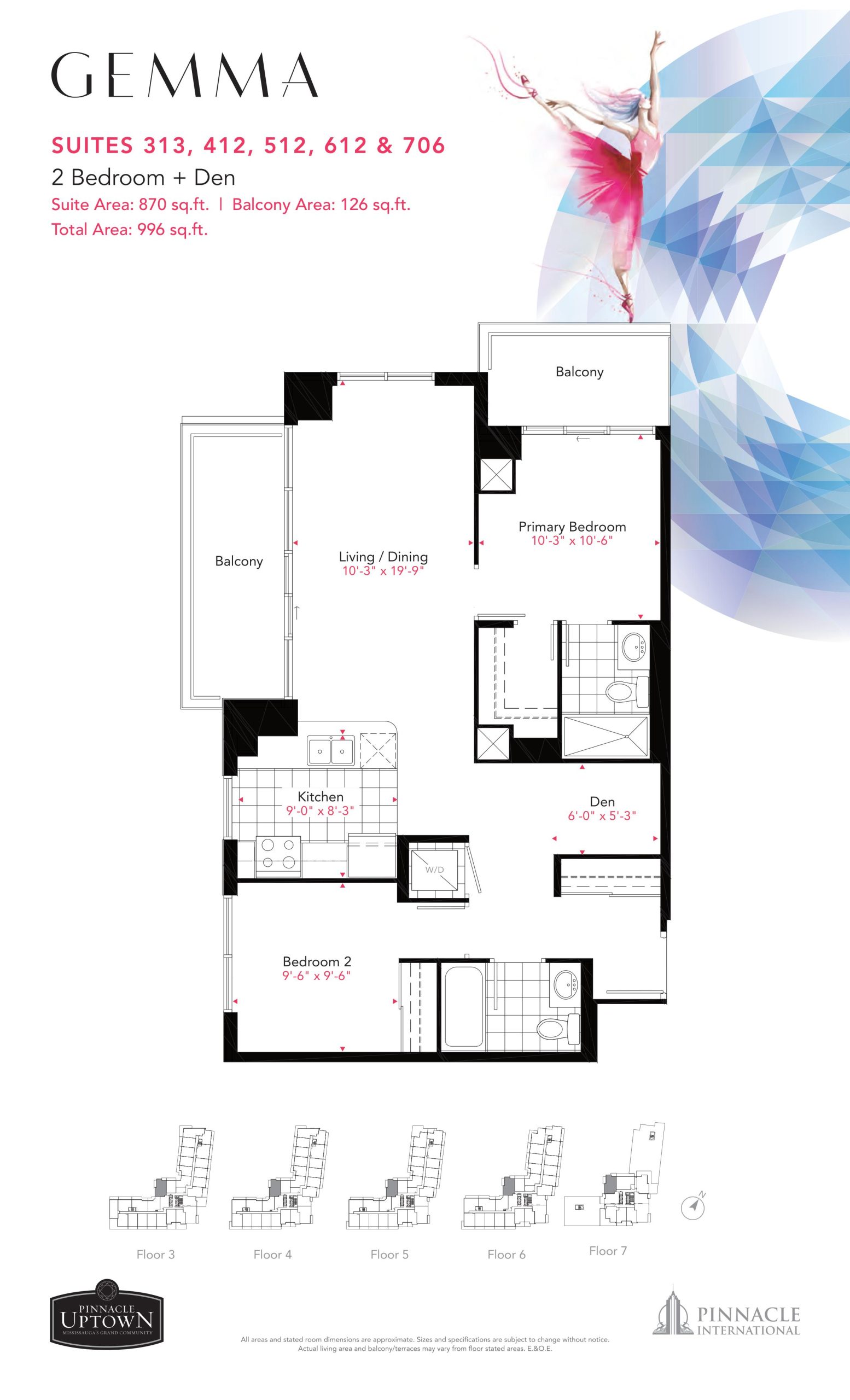 Suite 313, 412, 512, 612, 706 floor plan