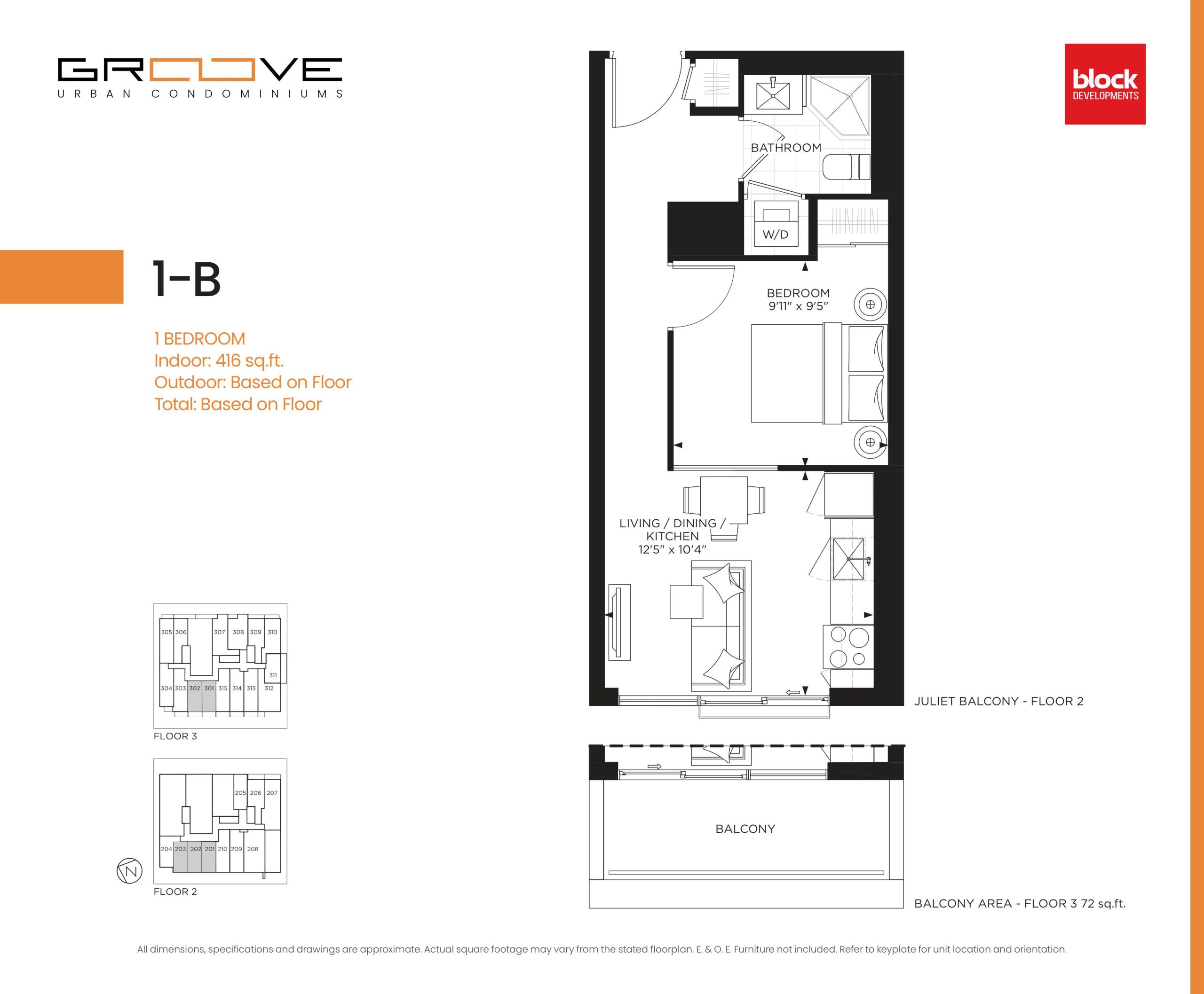 1-B floor plan