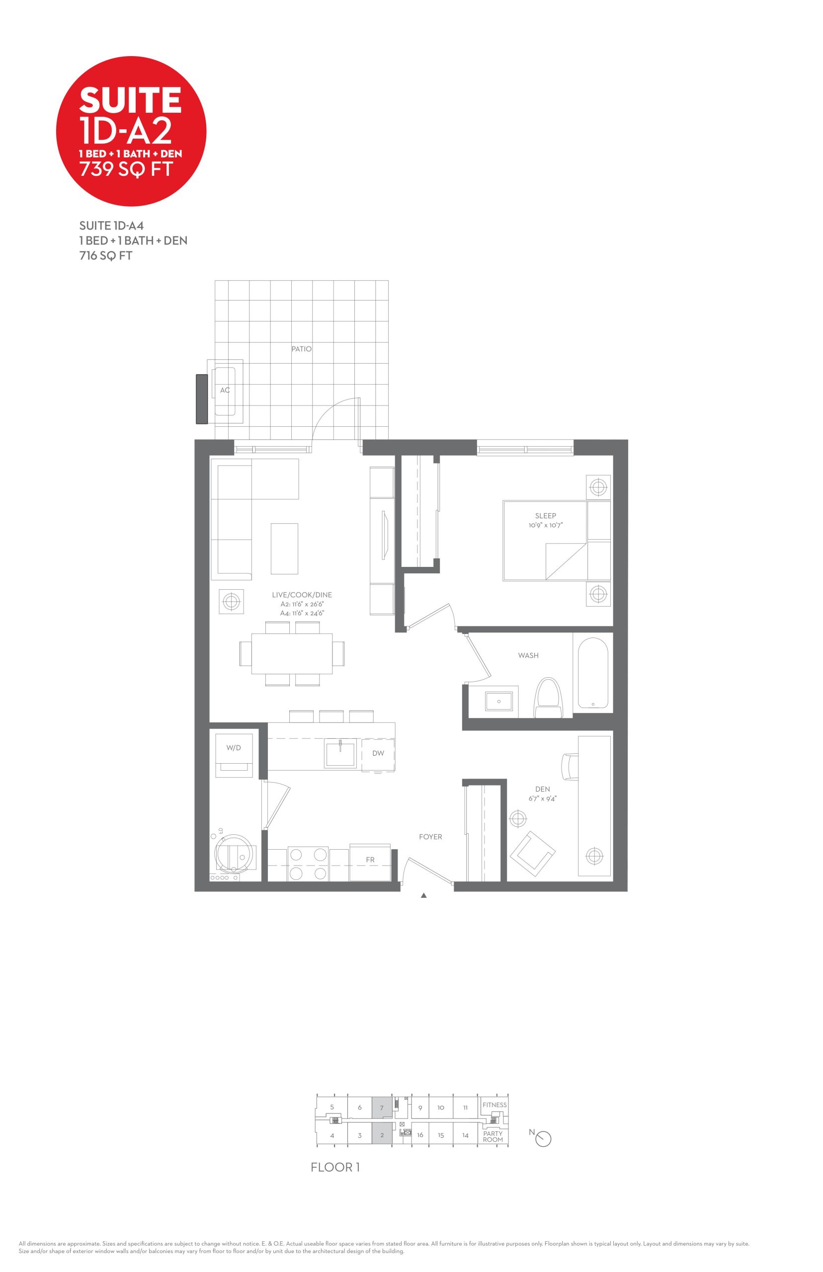 Suite 1D-A2 floor plan