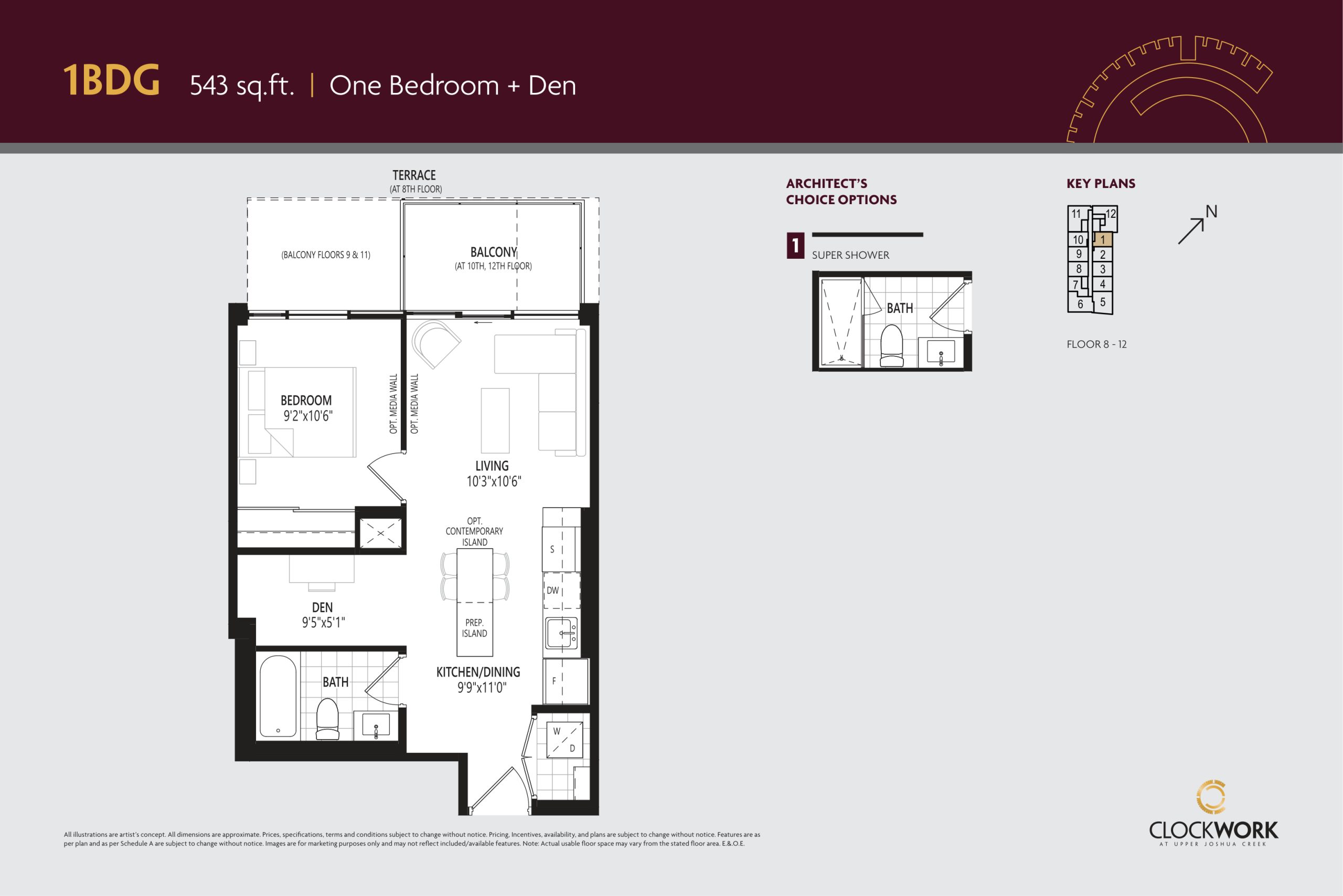 1BDG floor plan
