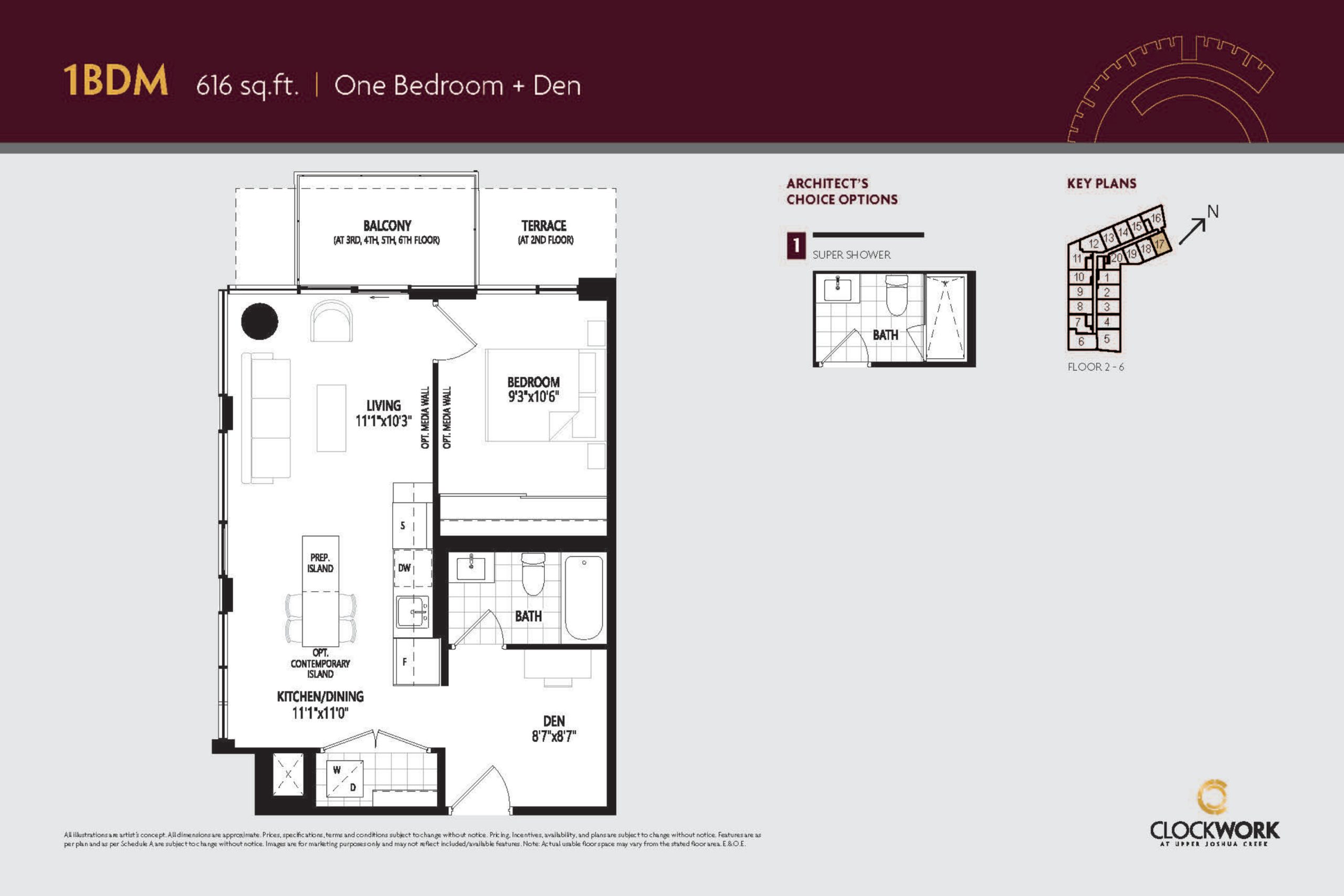 1BDM floor plan