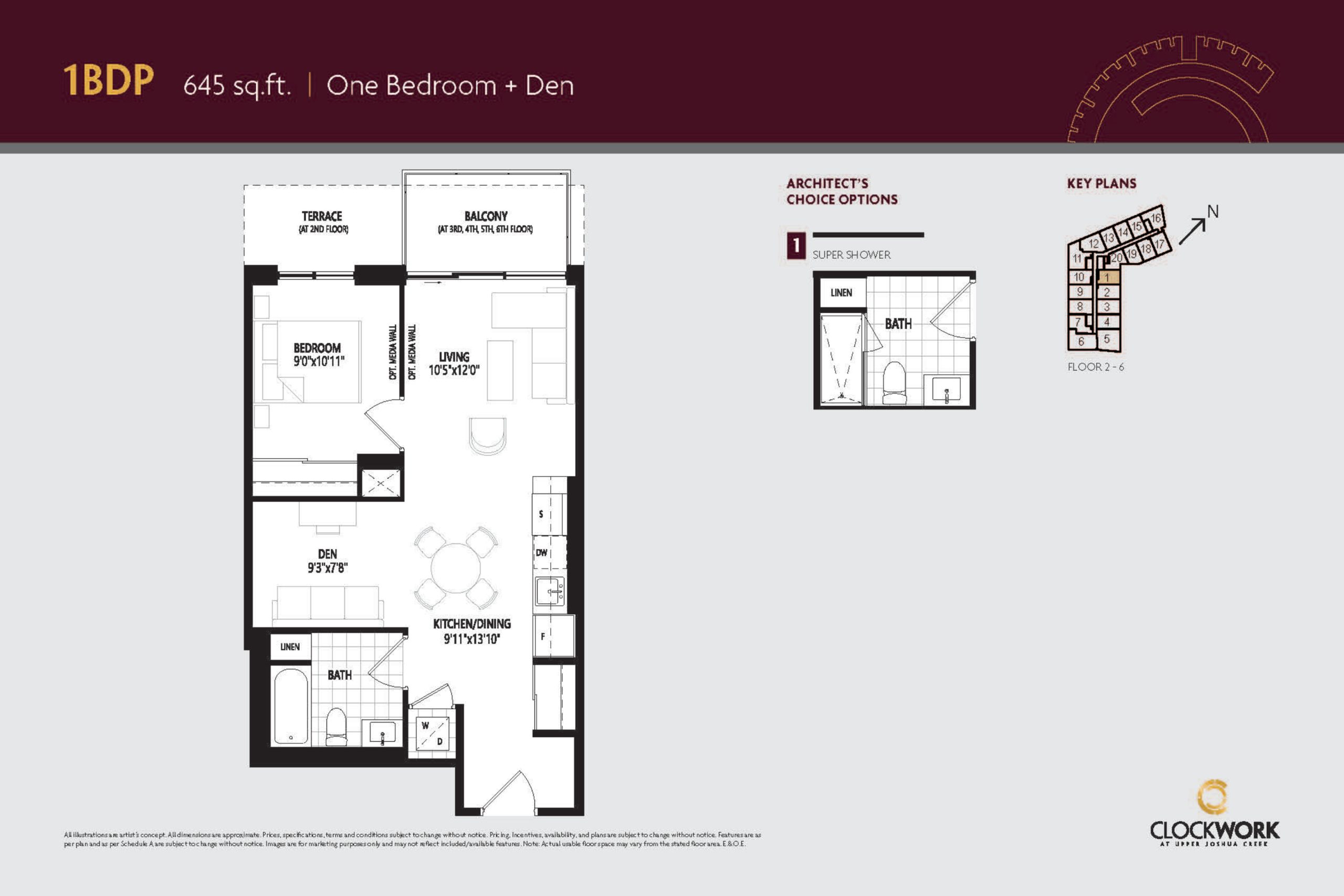 1BDP floor plan