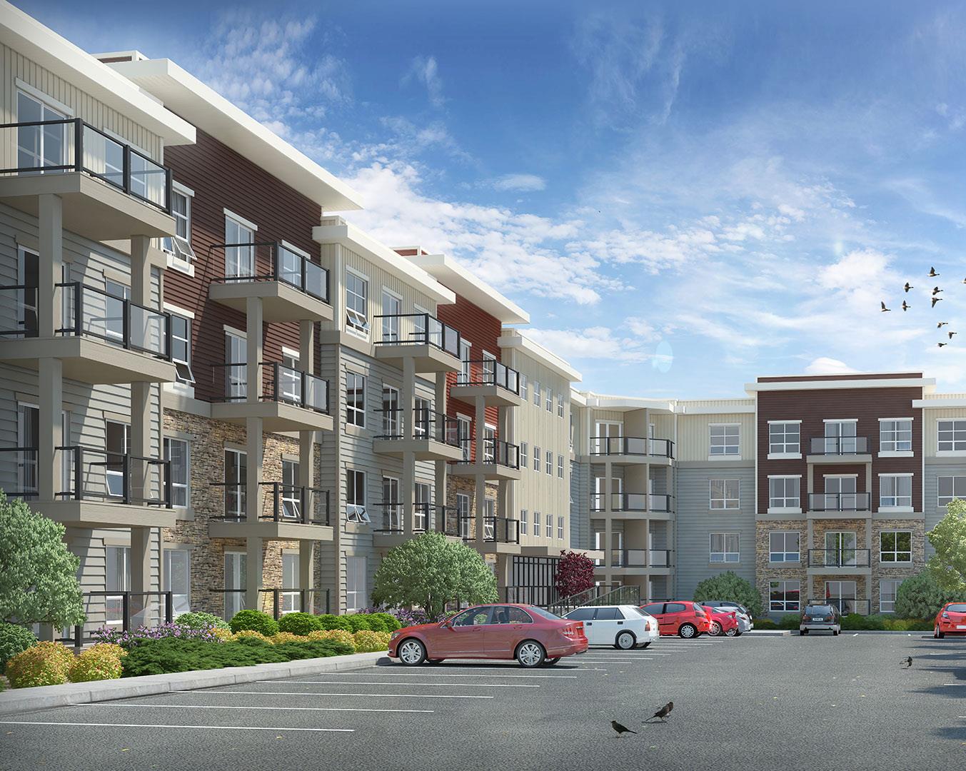 The Village at Walker Lakes Condos, Edmonton. Artist’s rendering.