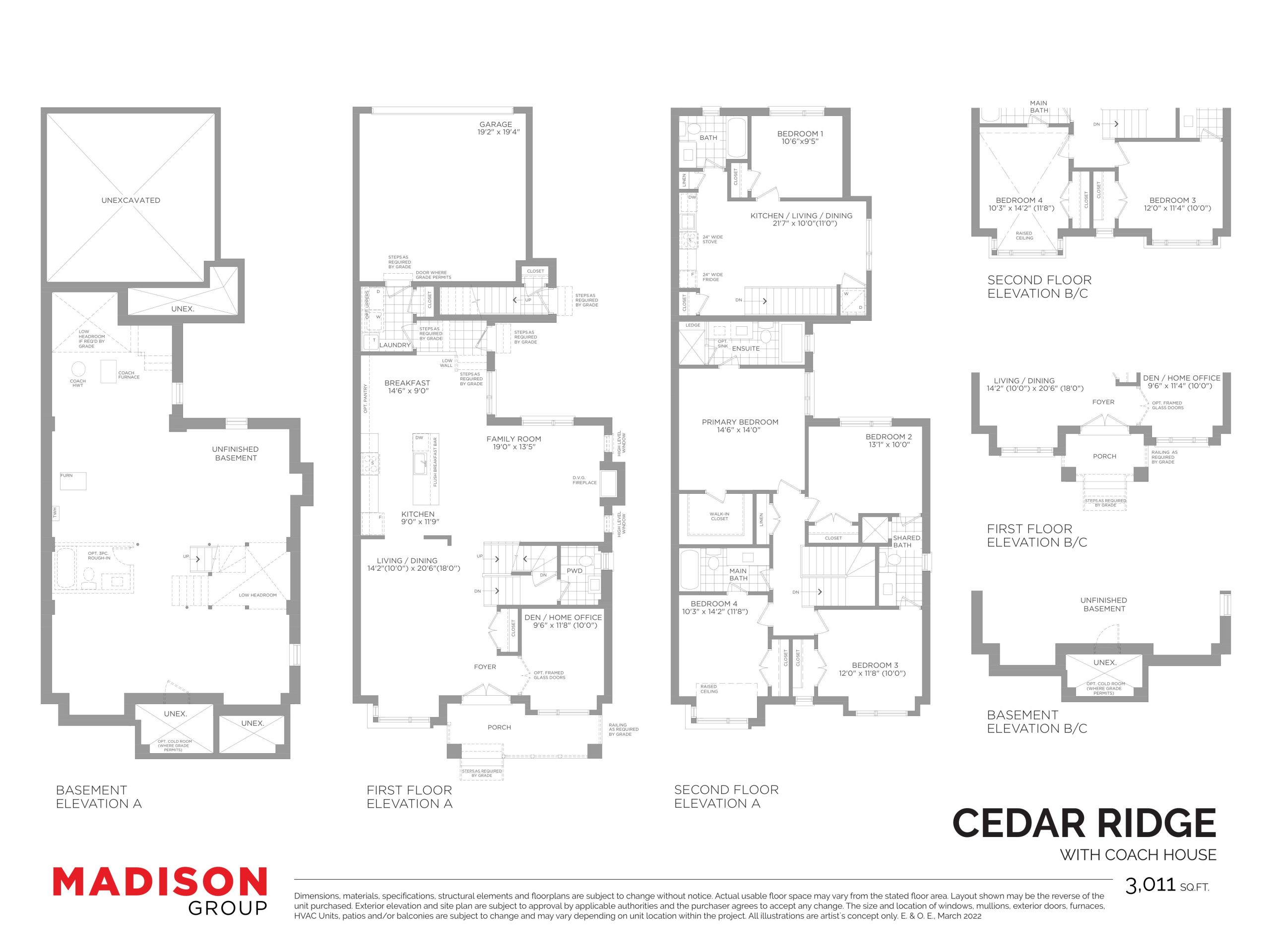 Cedar Ridge with Coach House floor plan