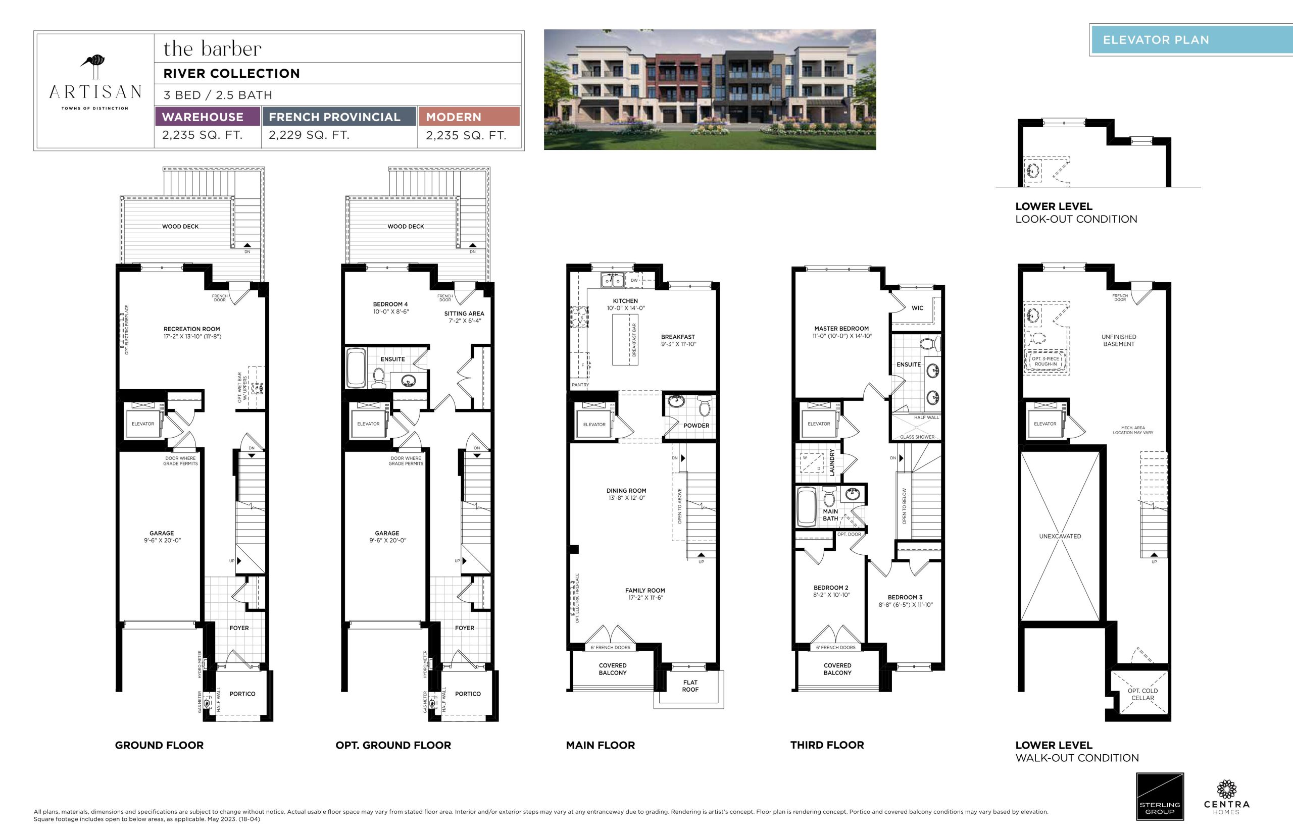 The Barber (Elevator Plan) floor plan