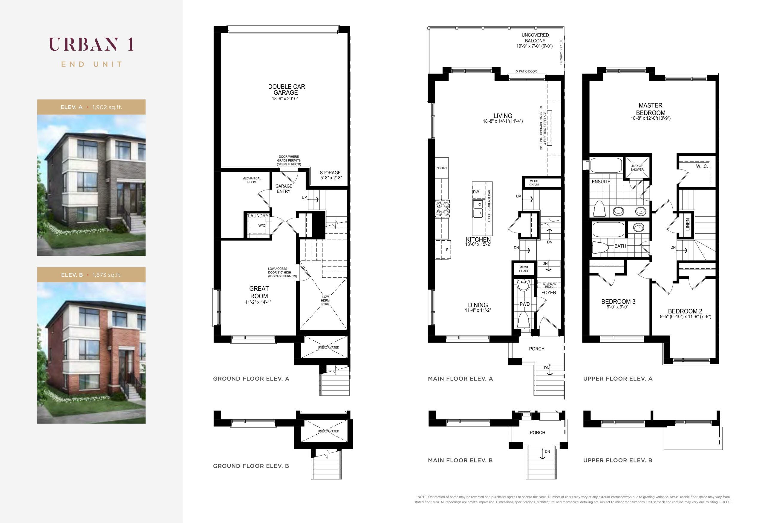 Urban 1 End Unit floor plan