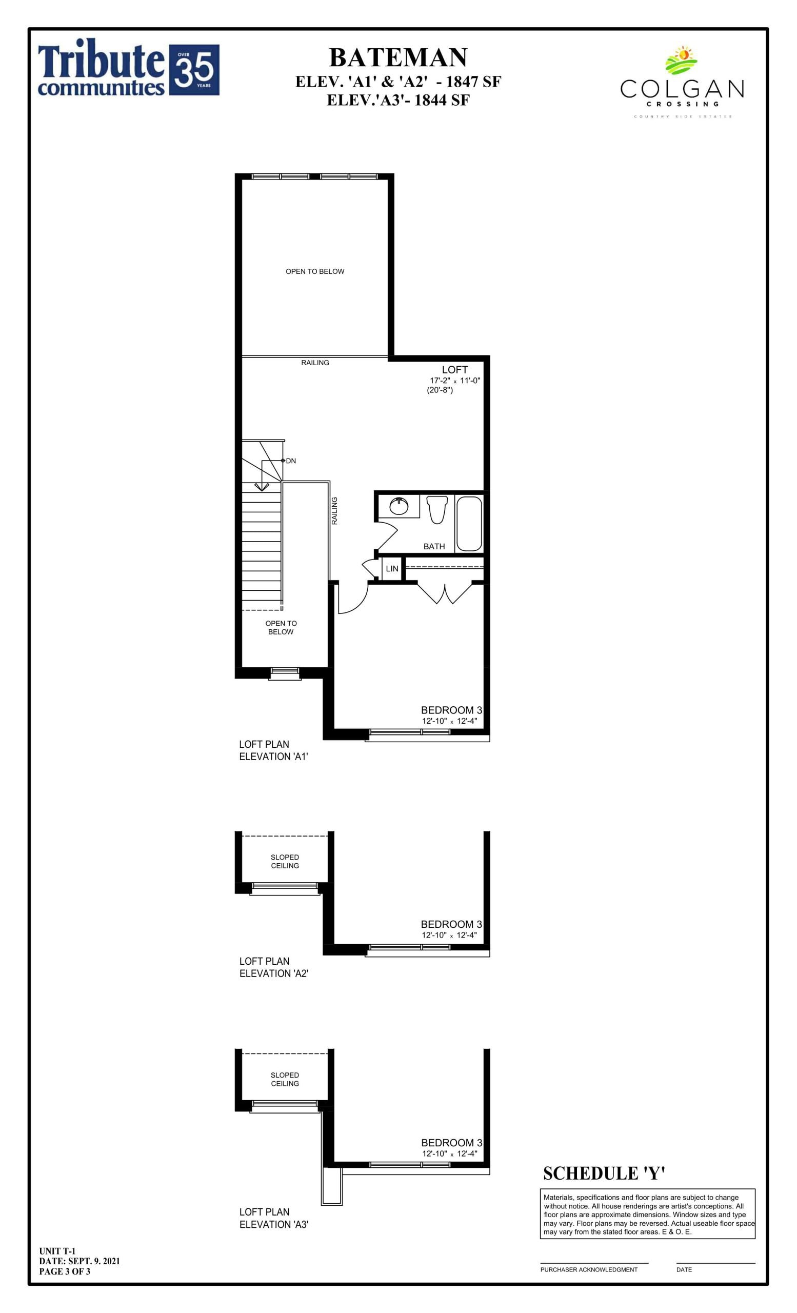 Bateman Elevation A - Loft floor plan