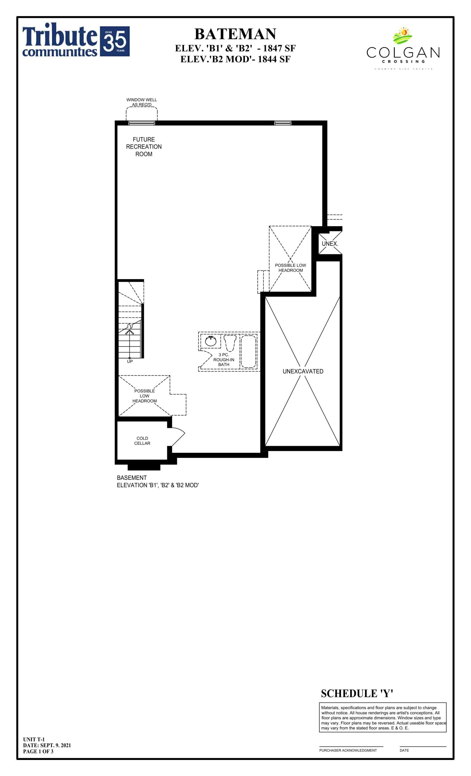 Bateman Elevation B - Basement floor plan