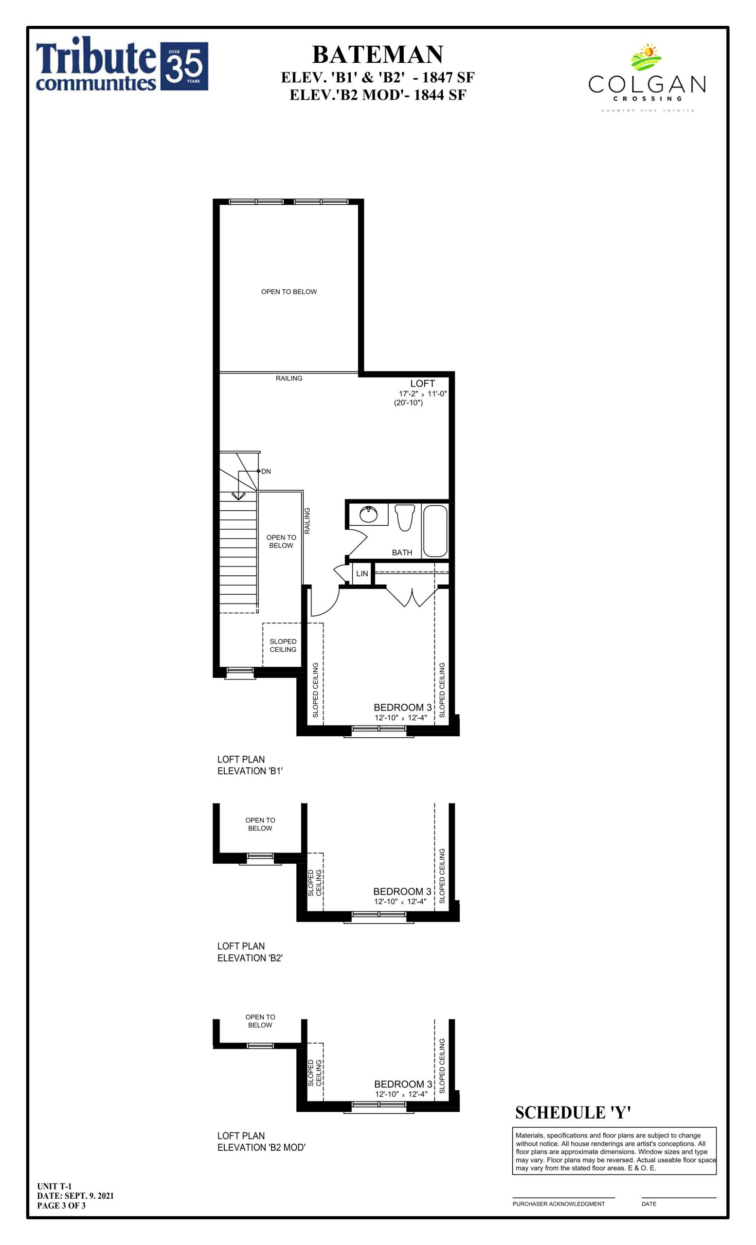 Bateman Elevation B - Loft floor plan