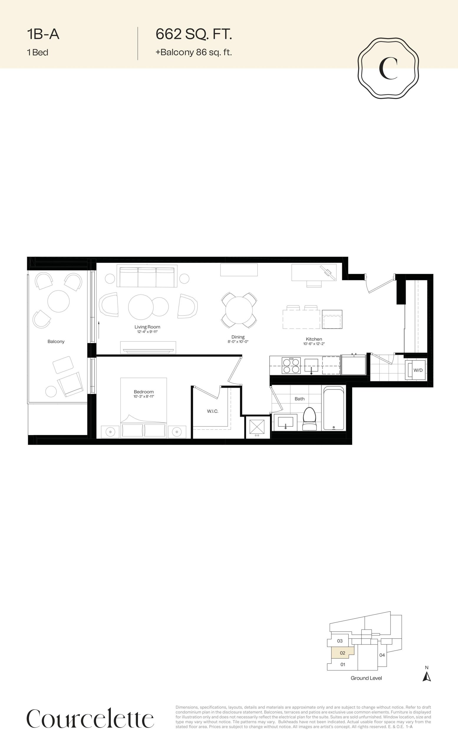 1B-A floor plan