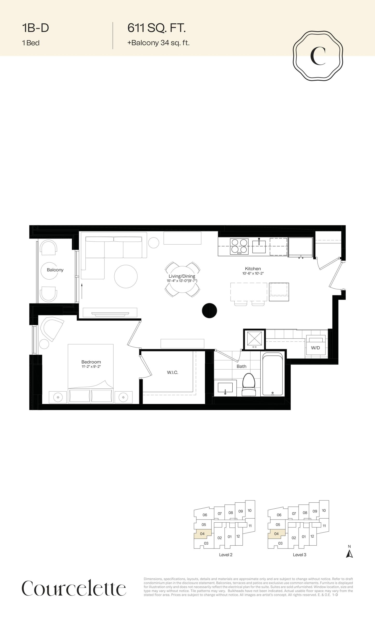 1B-D floor plan
