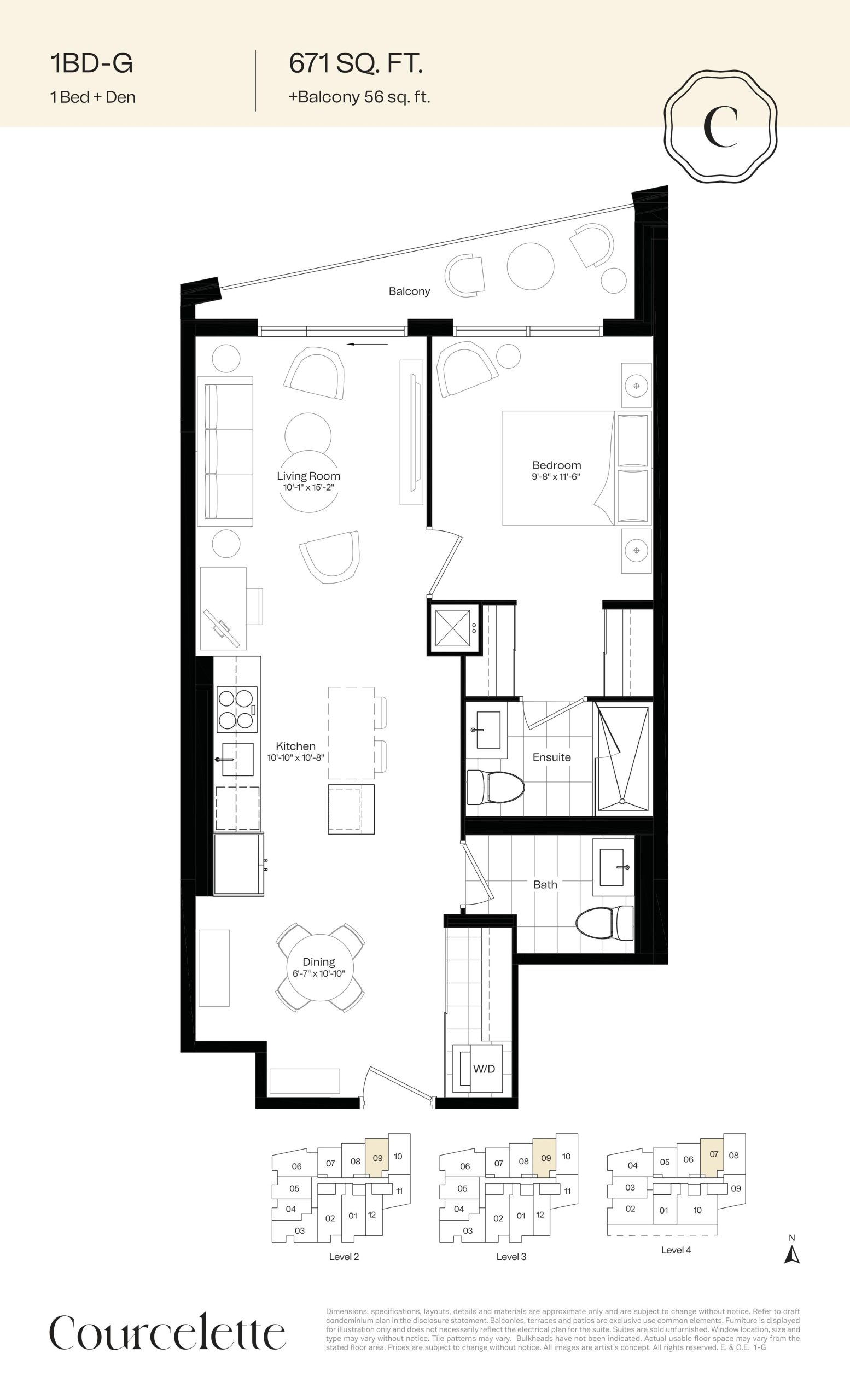 1BD-G floor plan