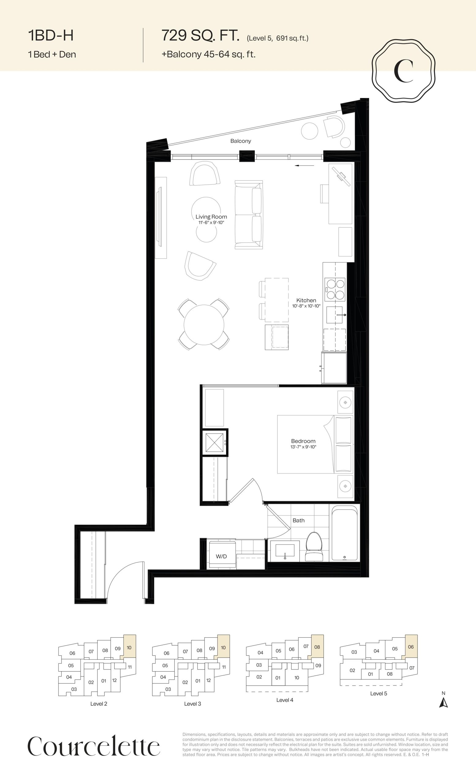 1BD-H floor plan