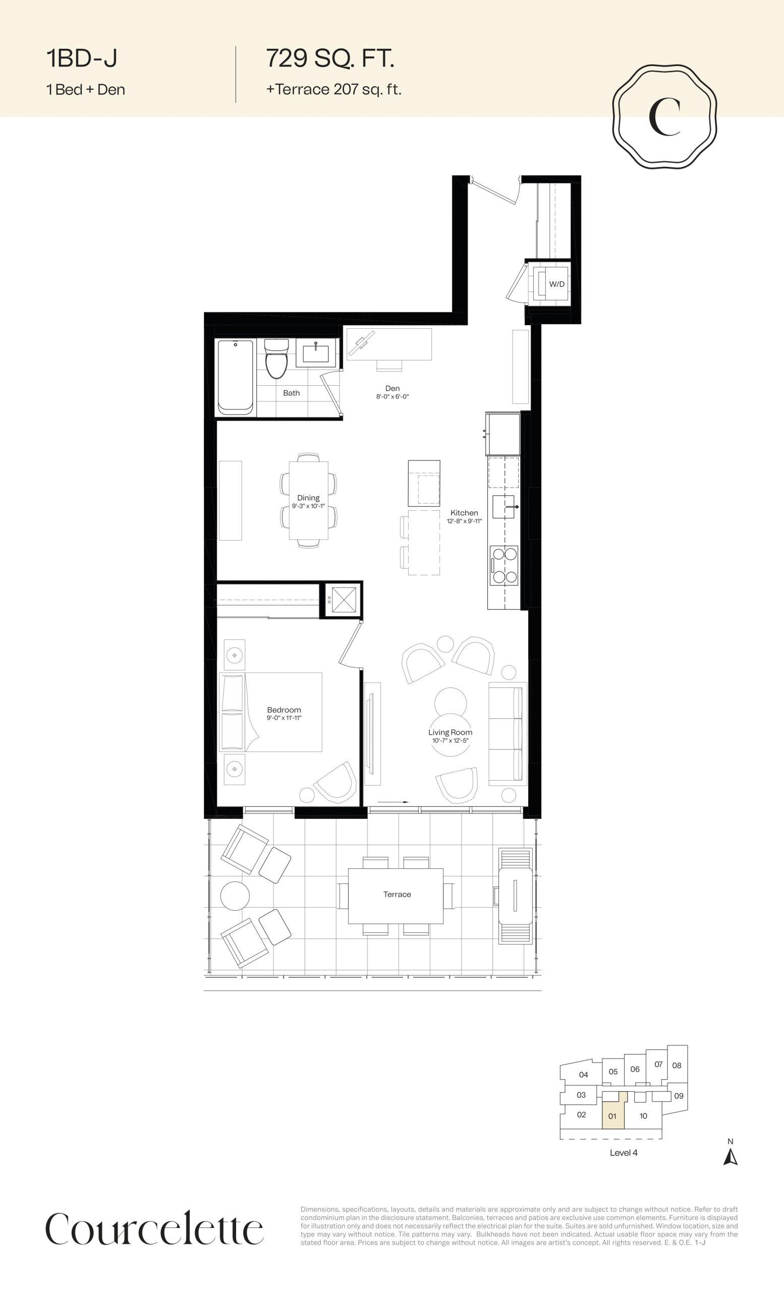 1BD-J floor plan