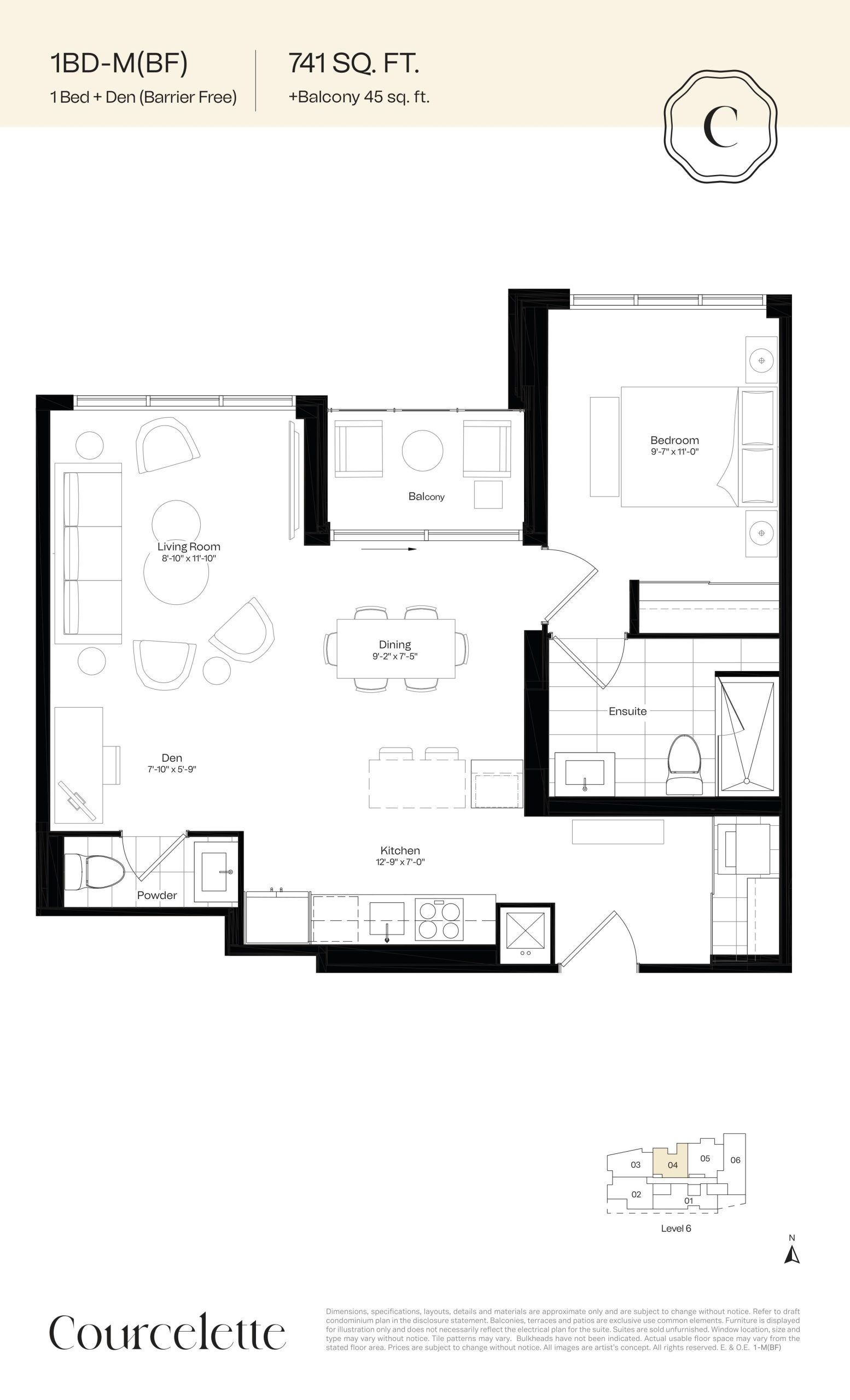 1BD-M (BF) floor plan