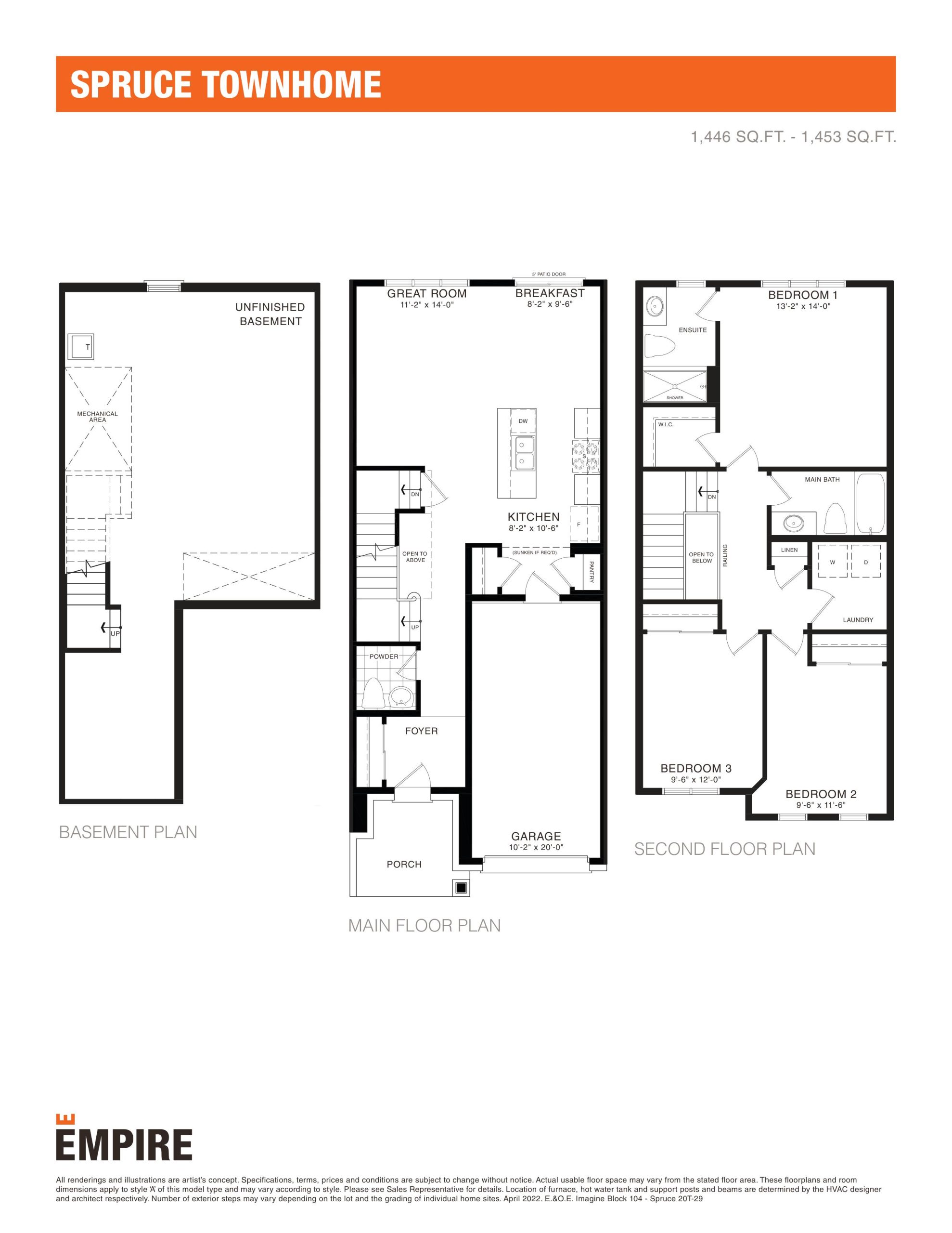 Spruce Townhome floor plan