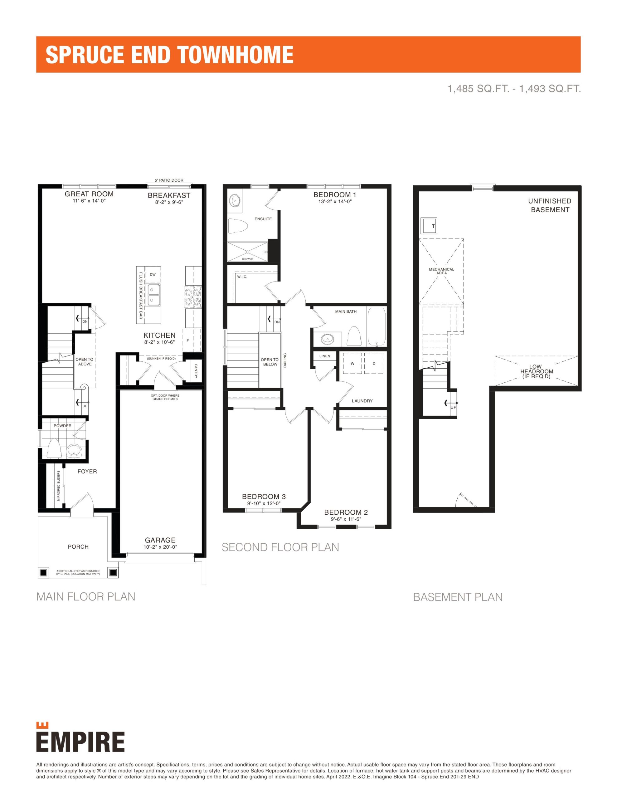 Spruce End Townhome floor plan