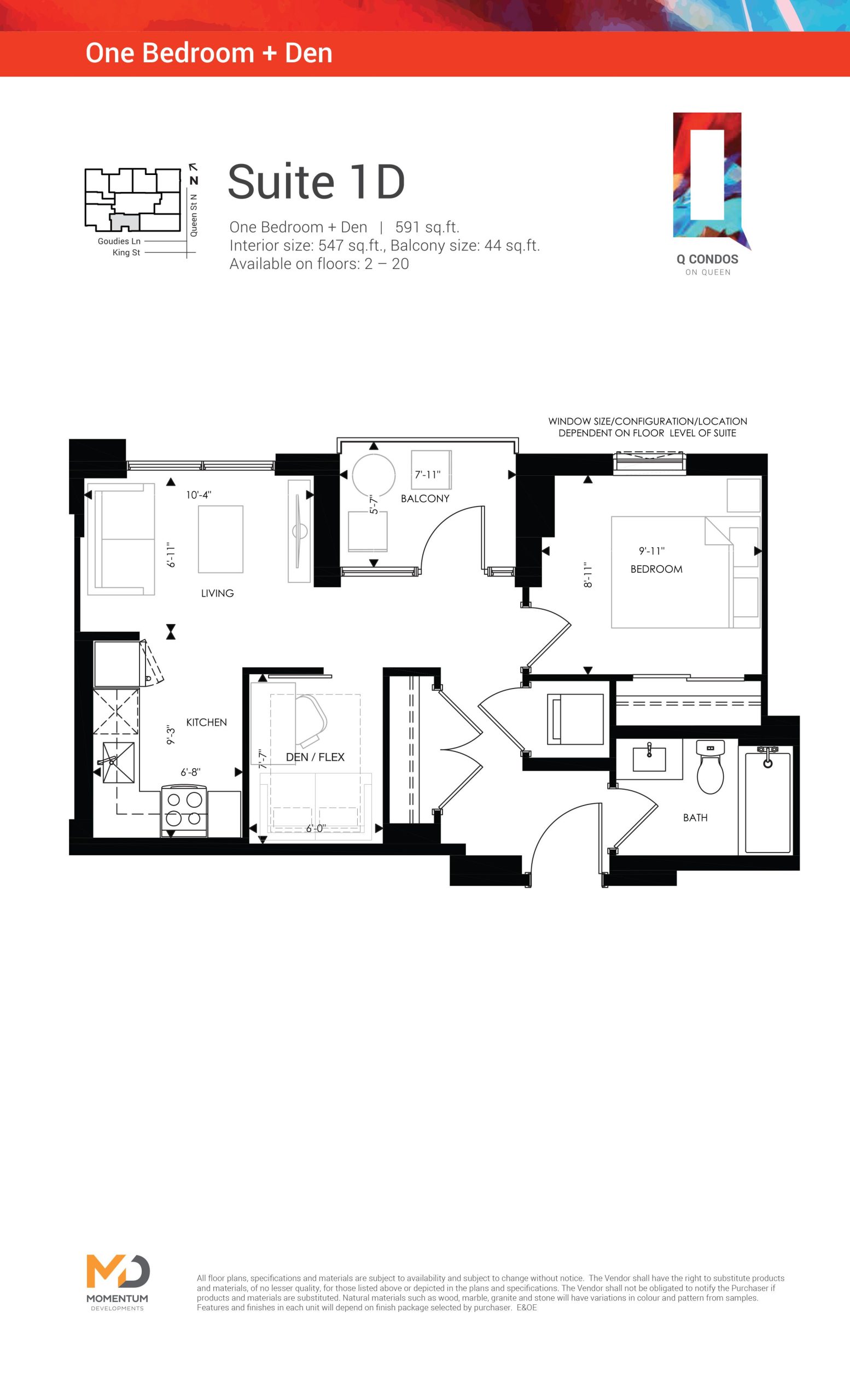 Suite 1D floor plan