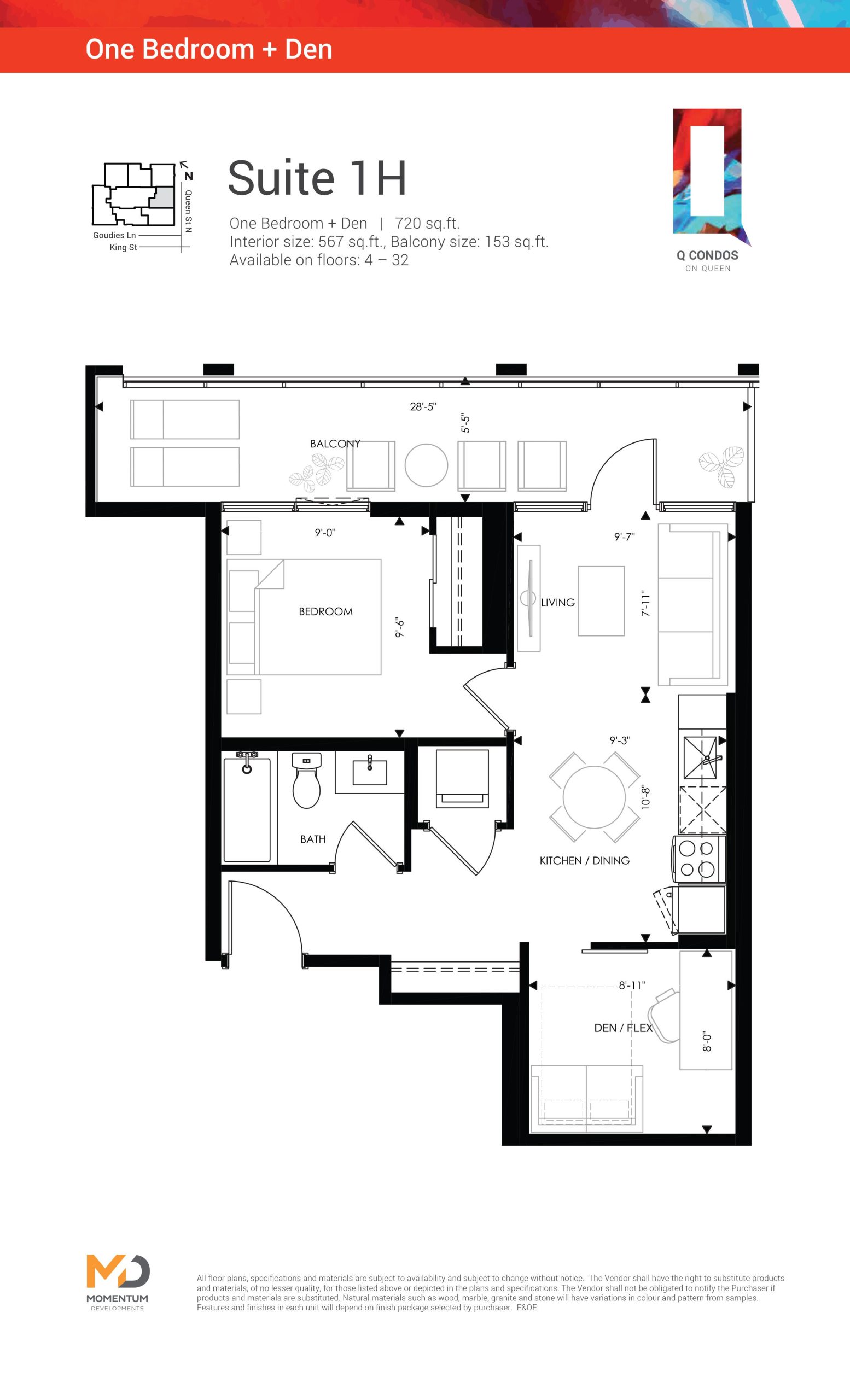 Suite 1H floor plan