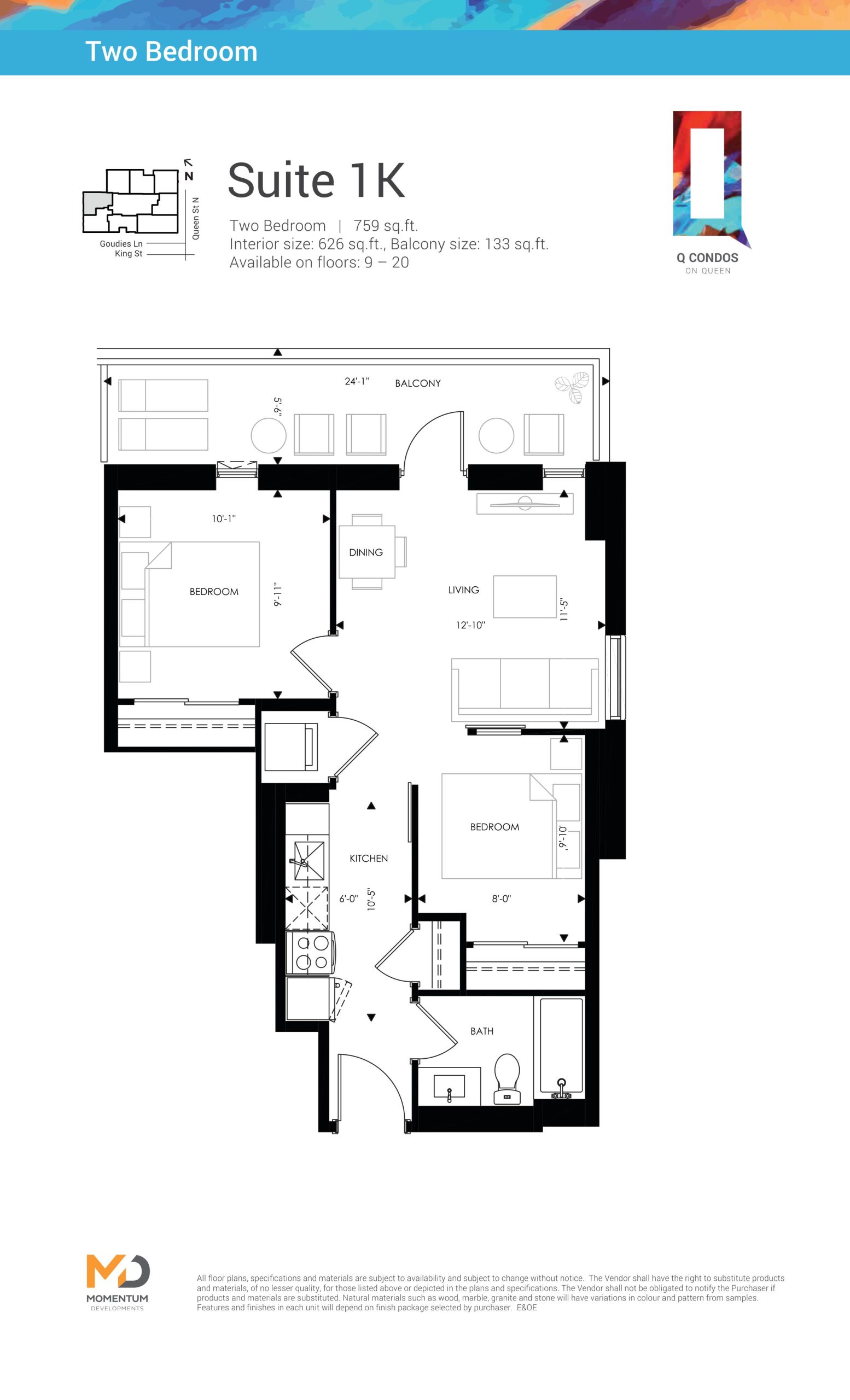 Suite 1K floor plan