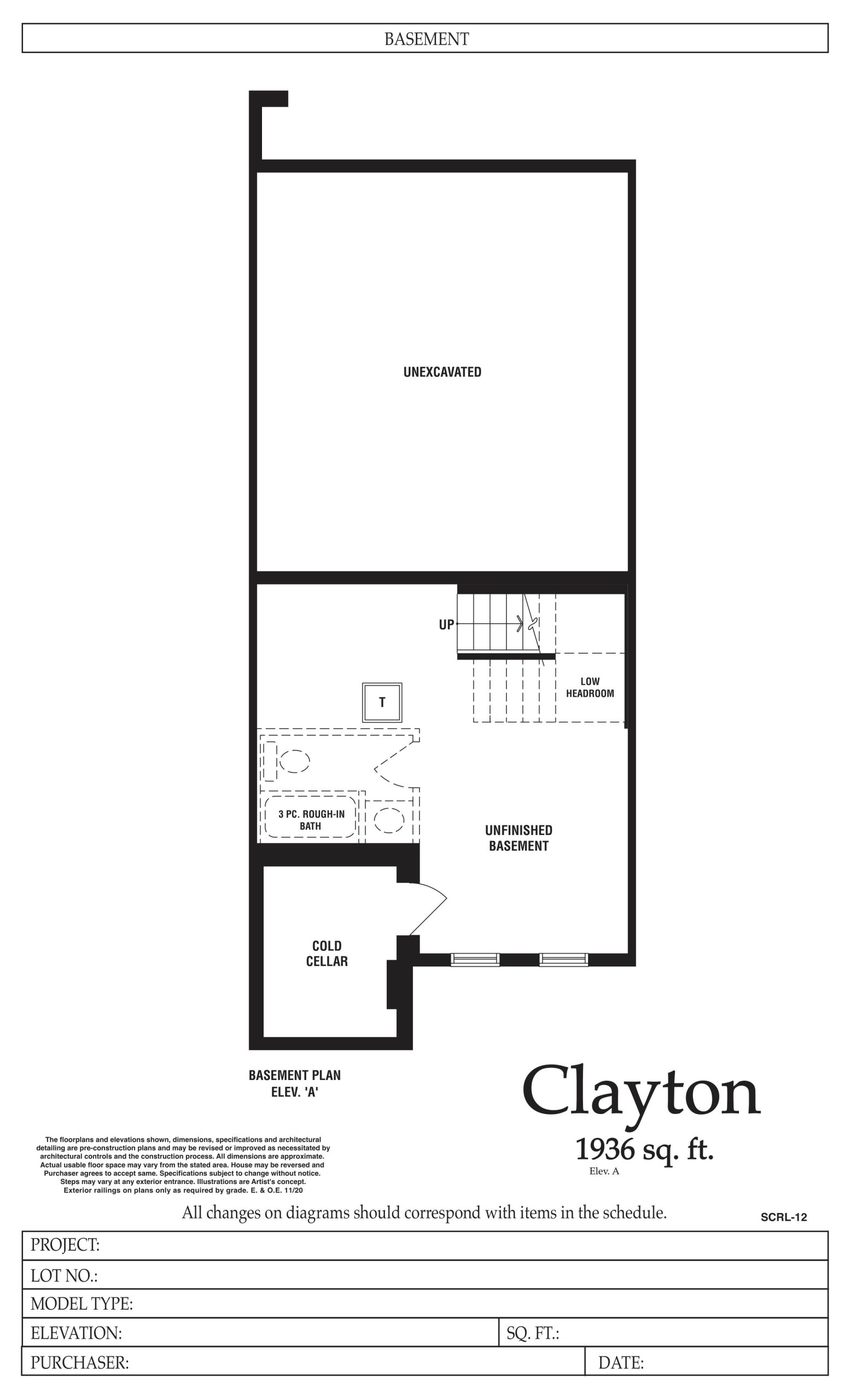 Clayton - Basement floor plan