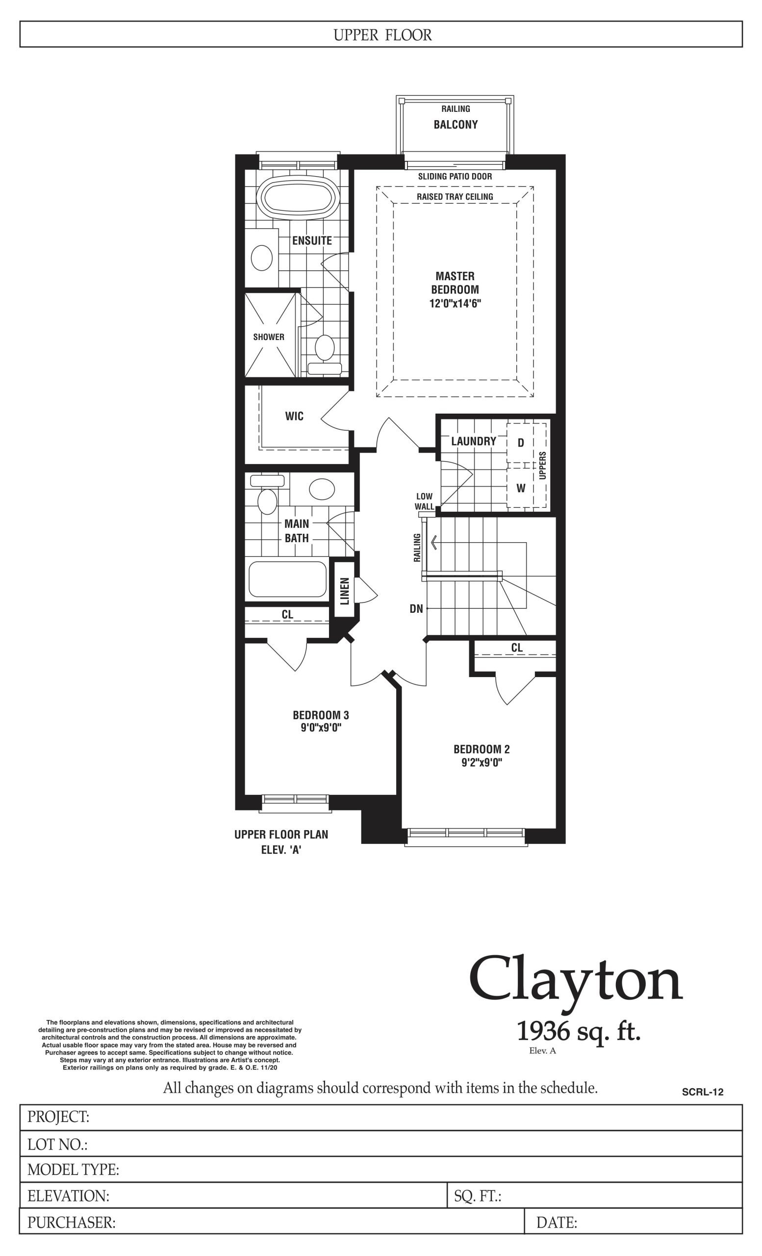 Clayton - Upper Floor floor plan