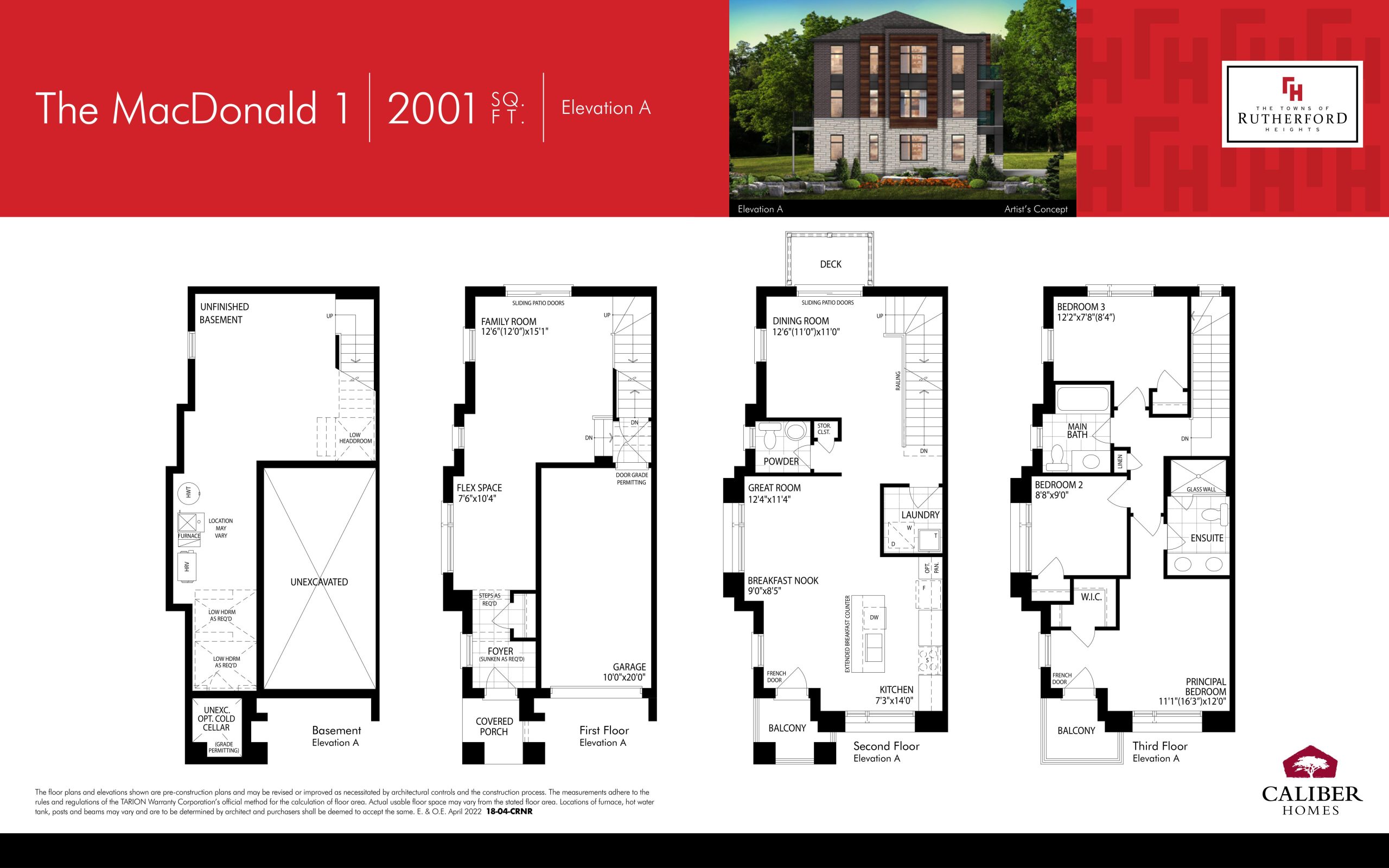 The MacDonald 1 - Elev. A floor plan