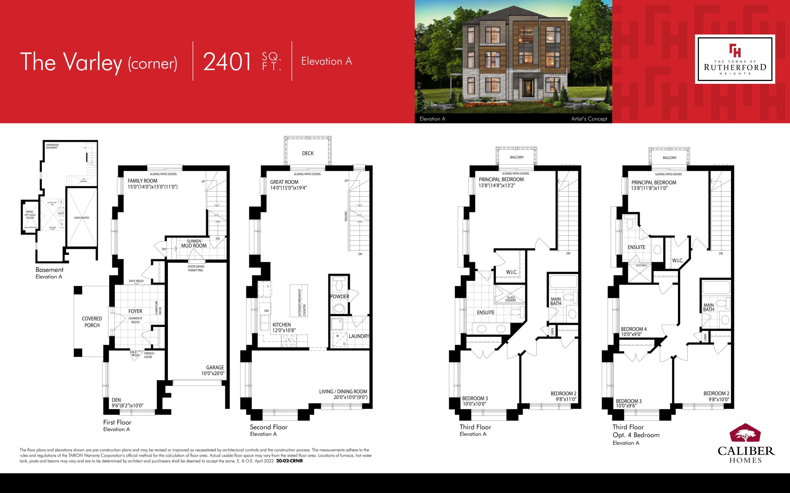 The Varley (Corner) Elev. A floor plan