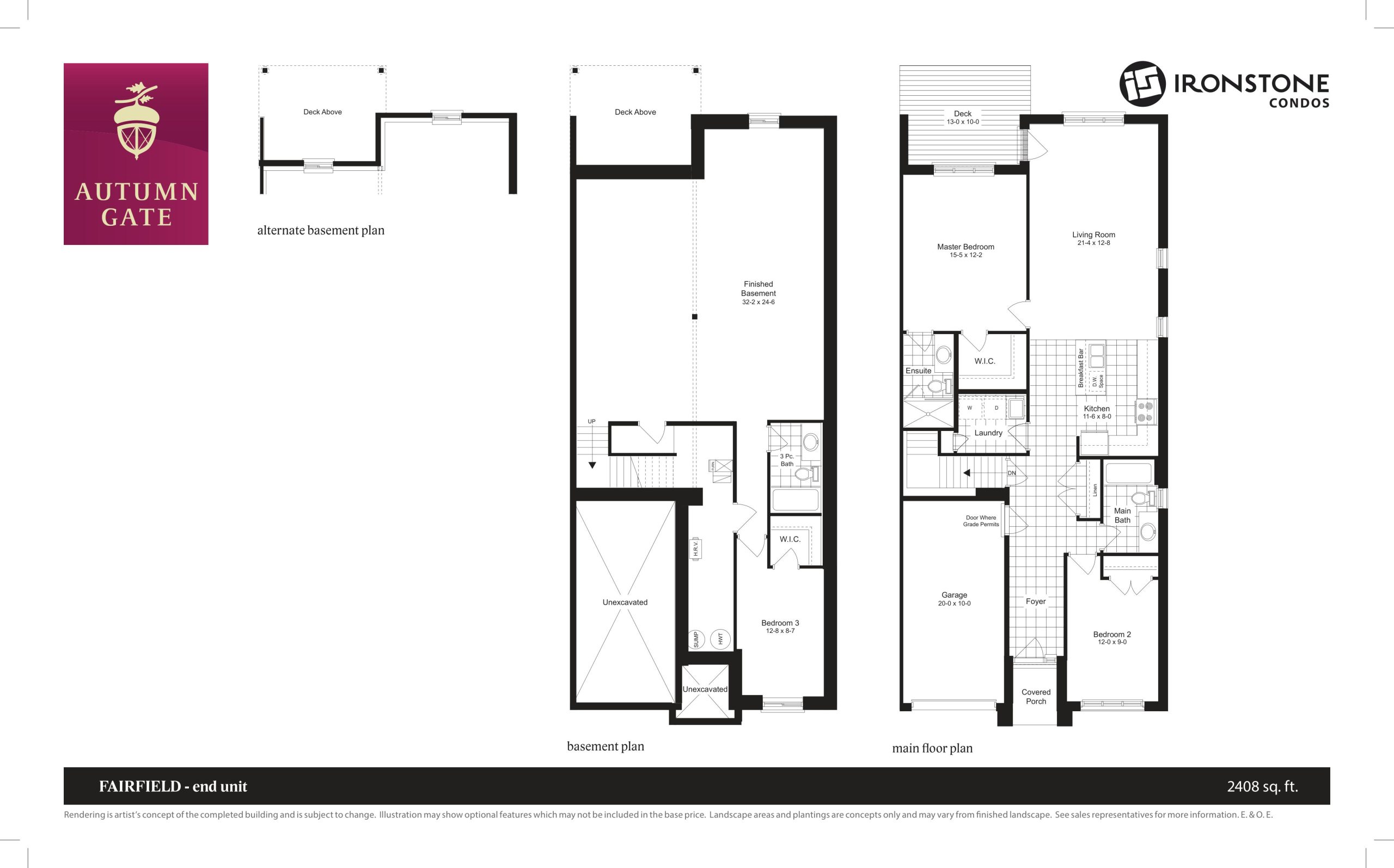 Fairfield - End Unit floor plan