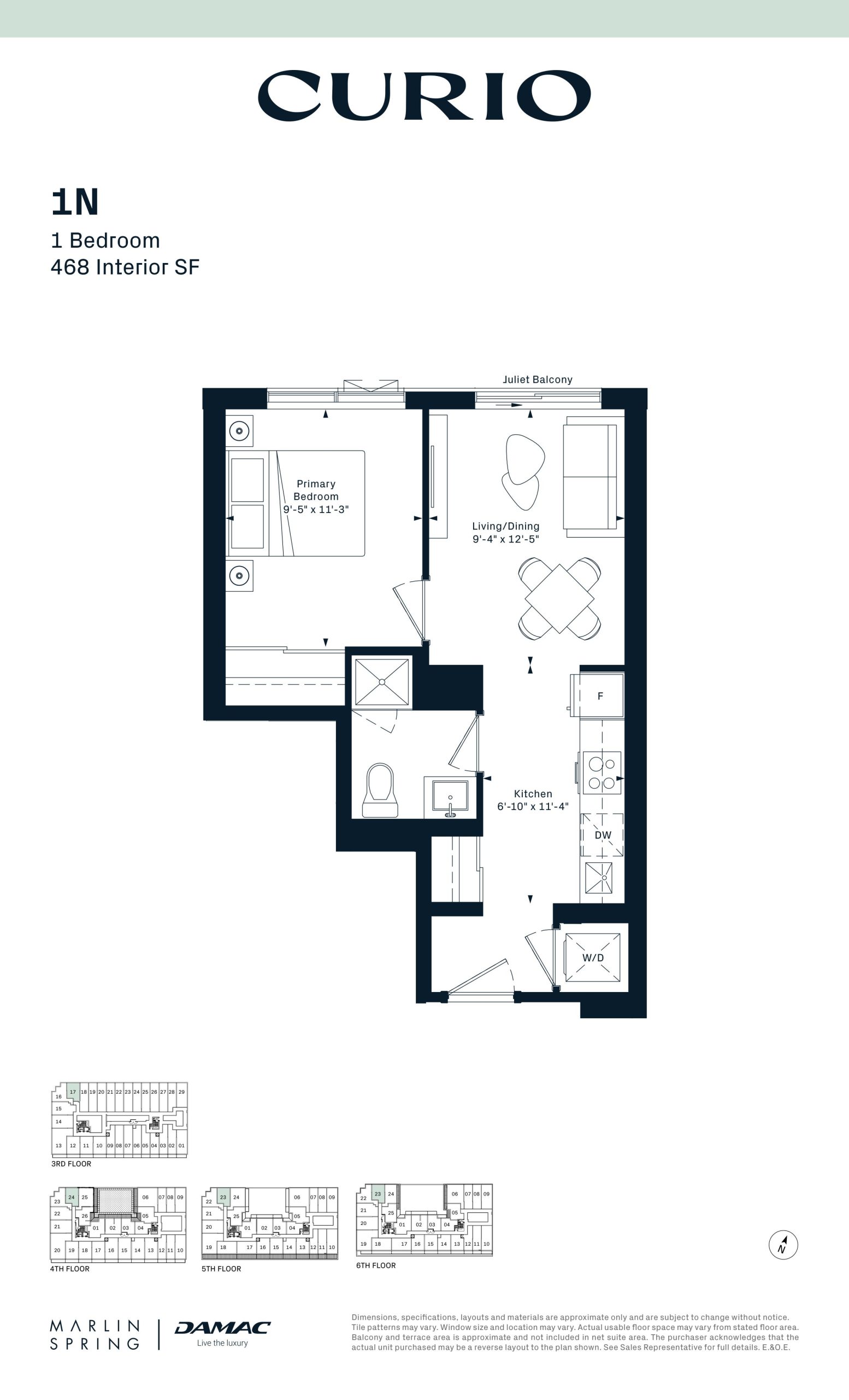 1N floor plan