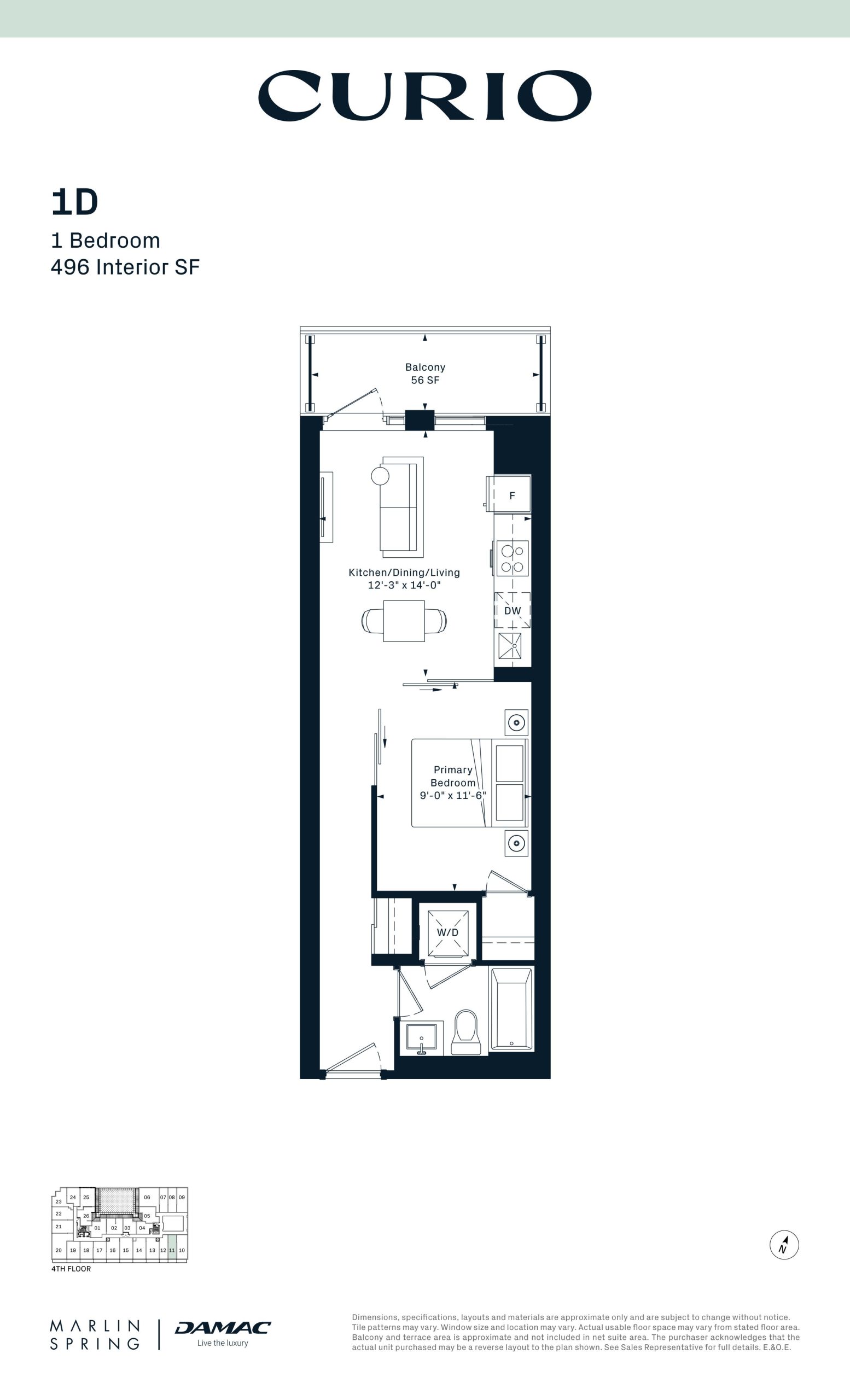 1D floor plan
