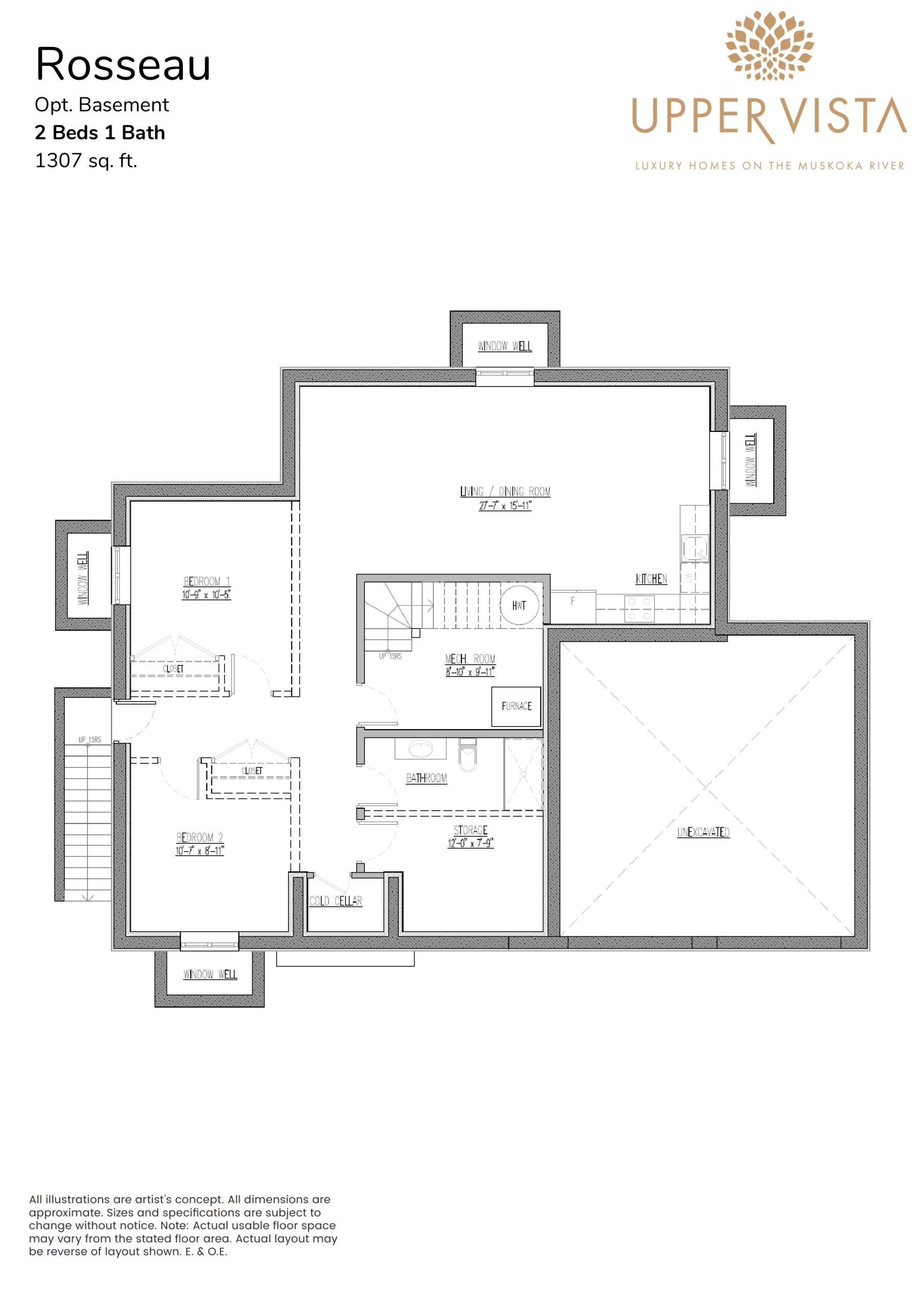 Rosseau - Optional Basement floor plan