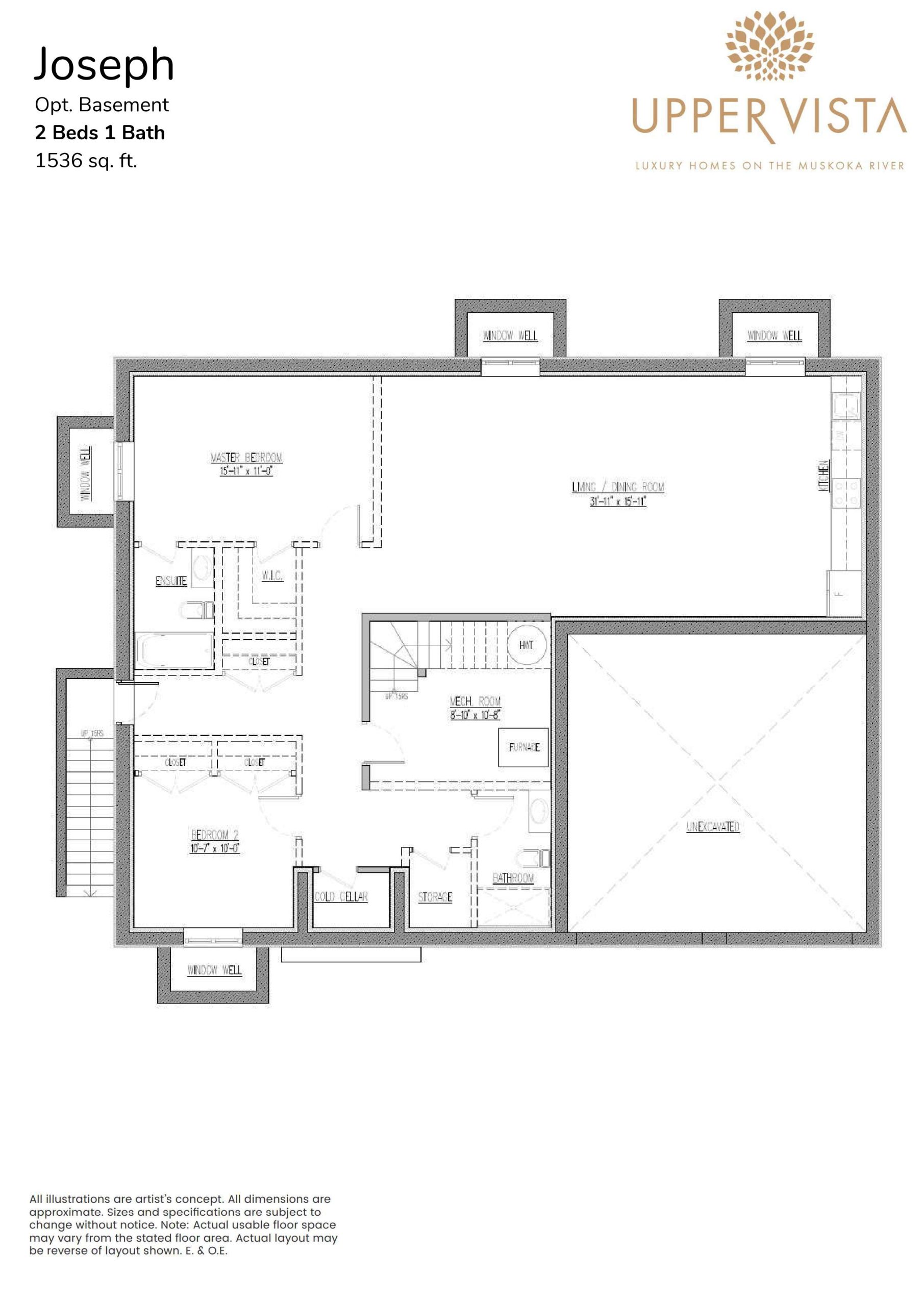 Joseph - Optional Basement floor plan