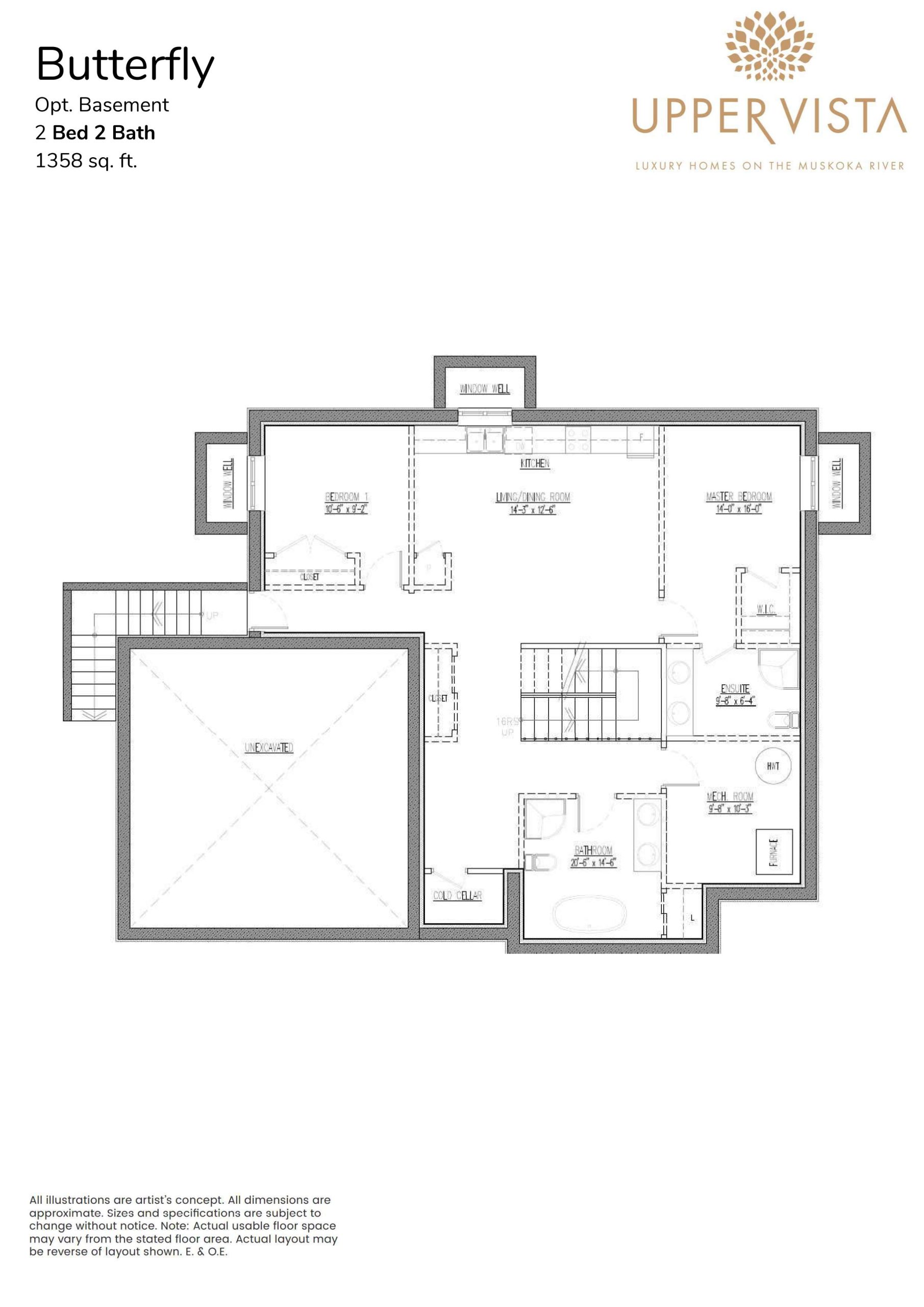 Butterfly - Optional Basement floor plan