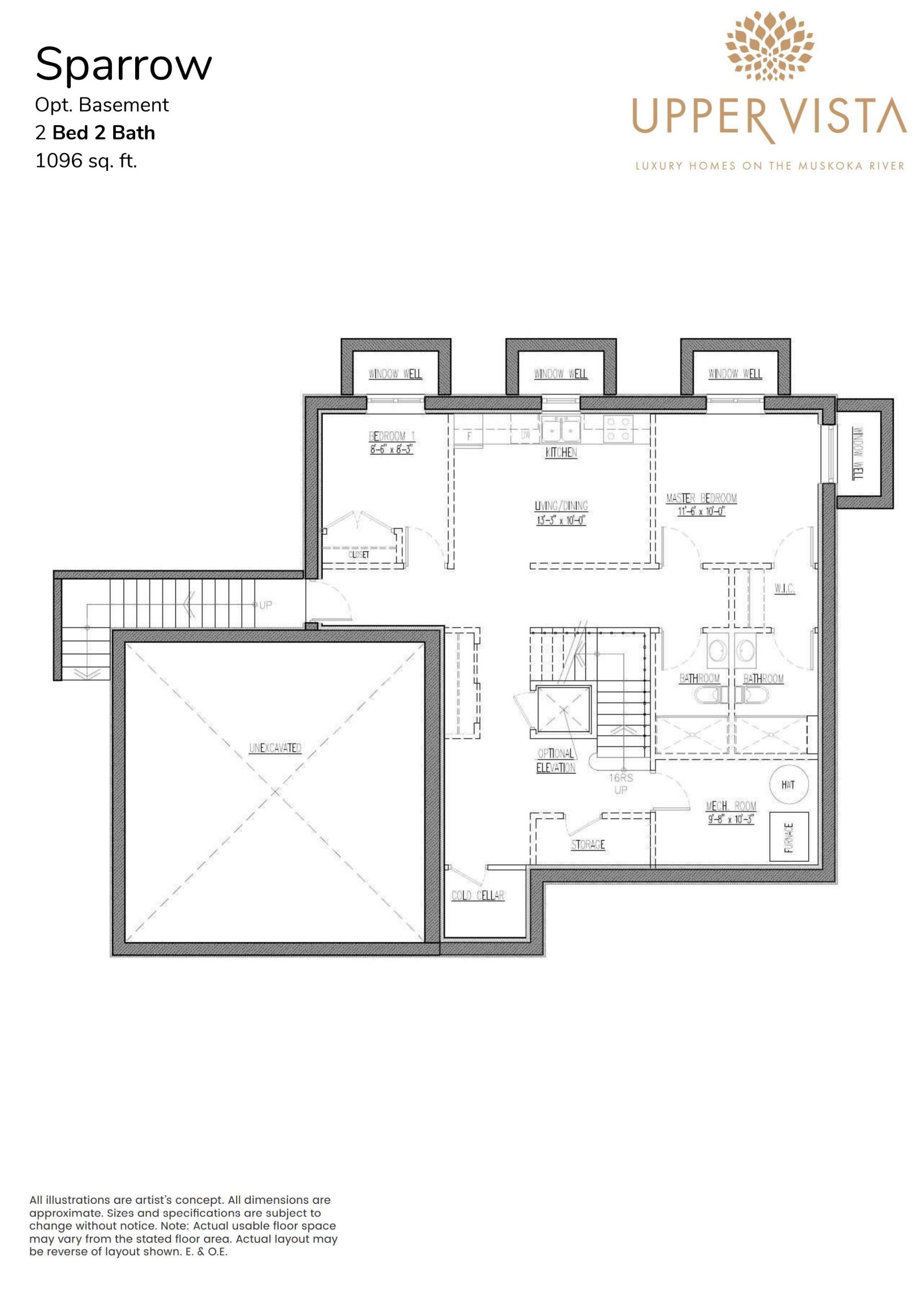 Sparrow - Optional Basement floor plan