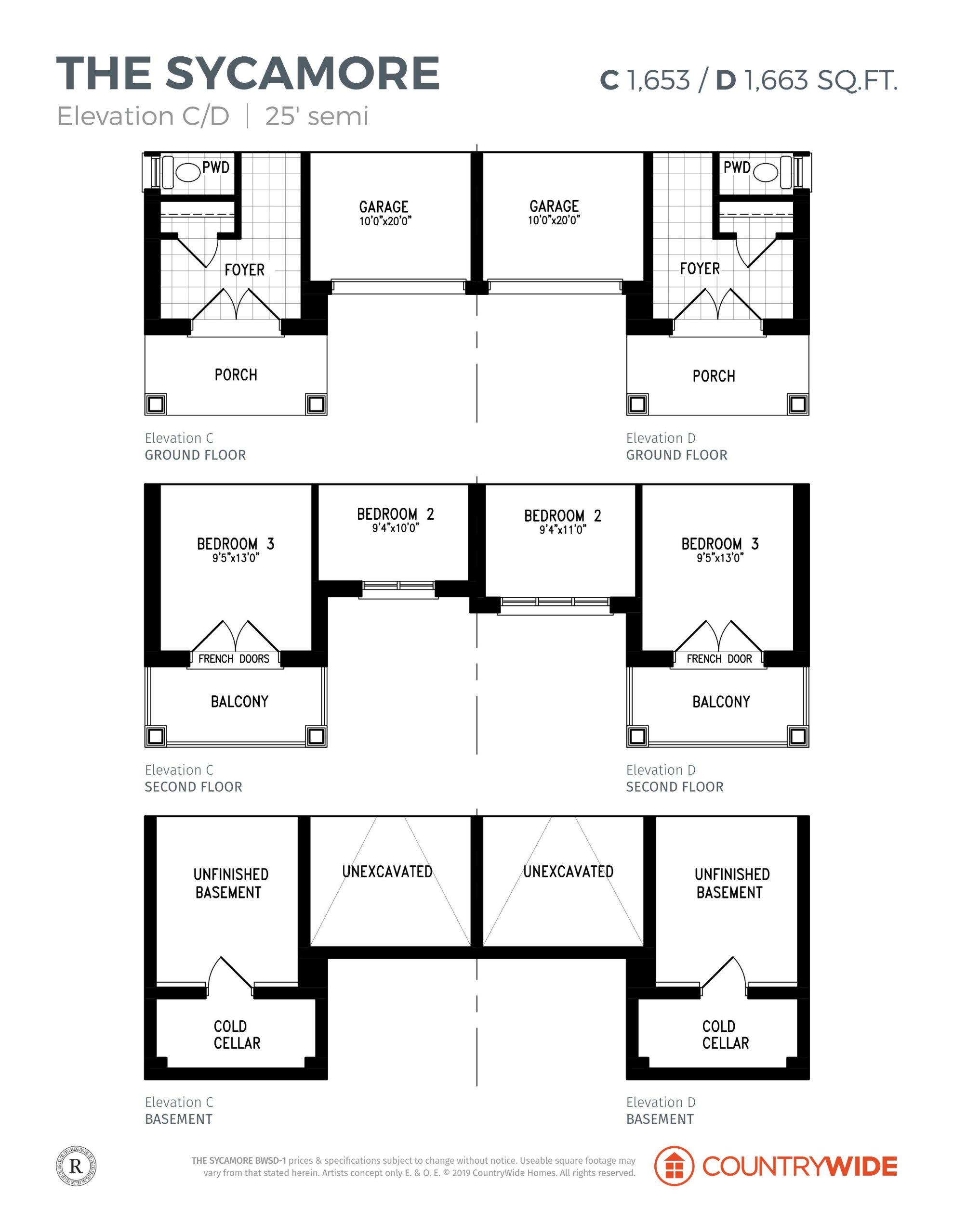 The Sycamore - Elevation C/D floor plan