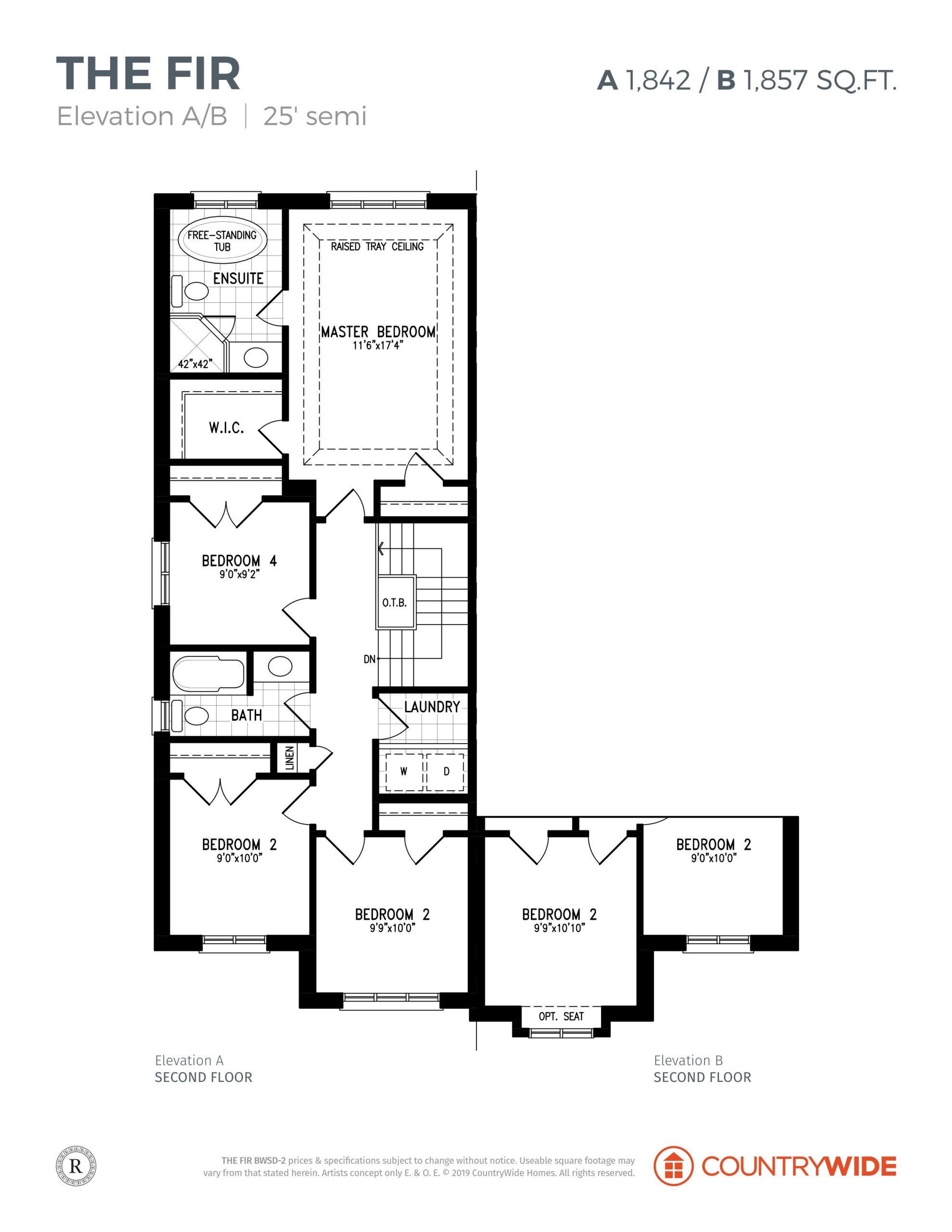 The Fir - Elevation A/B (2/3) floor plan