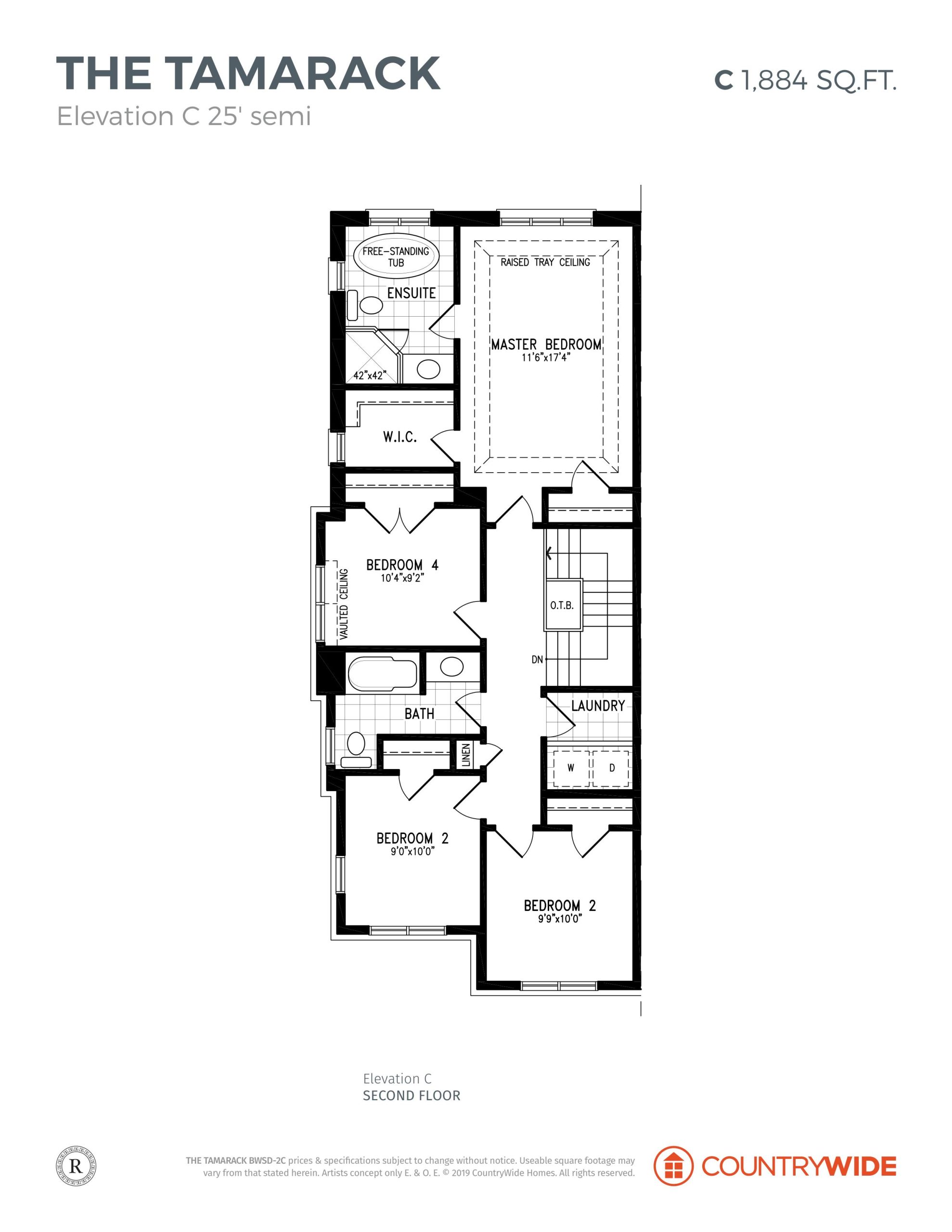 The Tamarack - Elevation C (2/3) floor plan