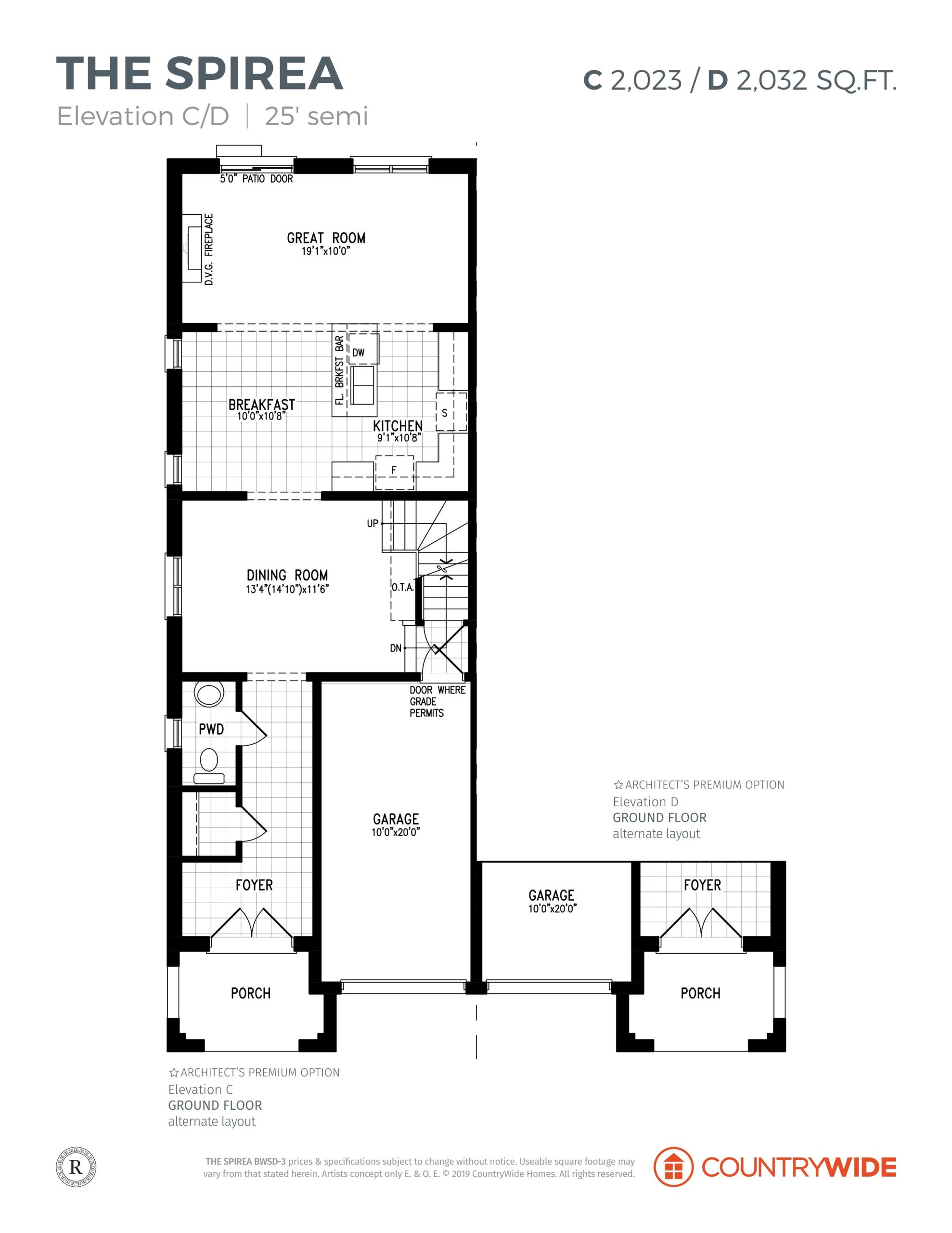 The Spirea - Elevation C/D (Ground Floor Alternate Layout) floor plan