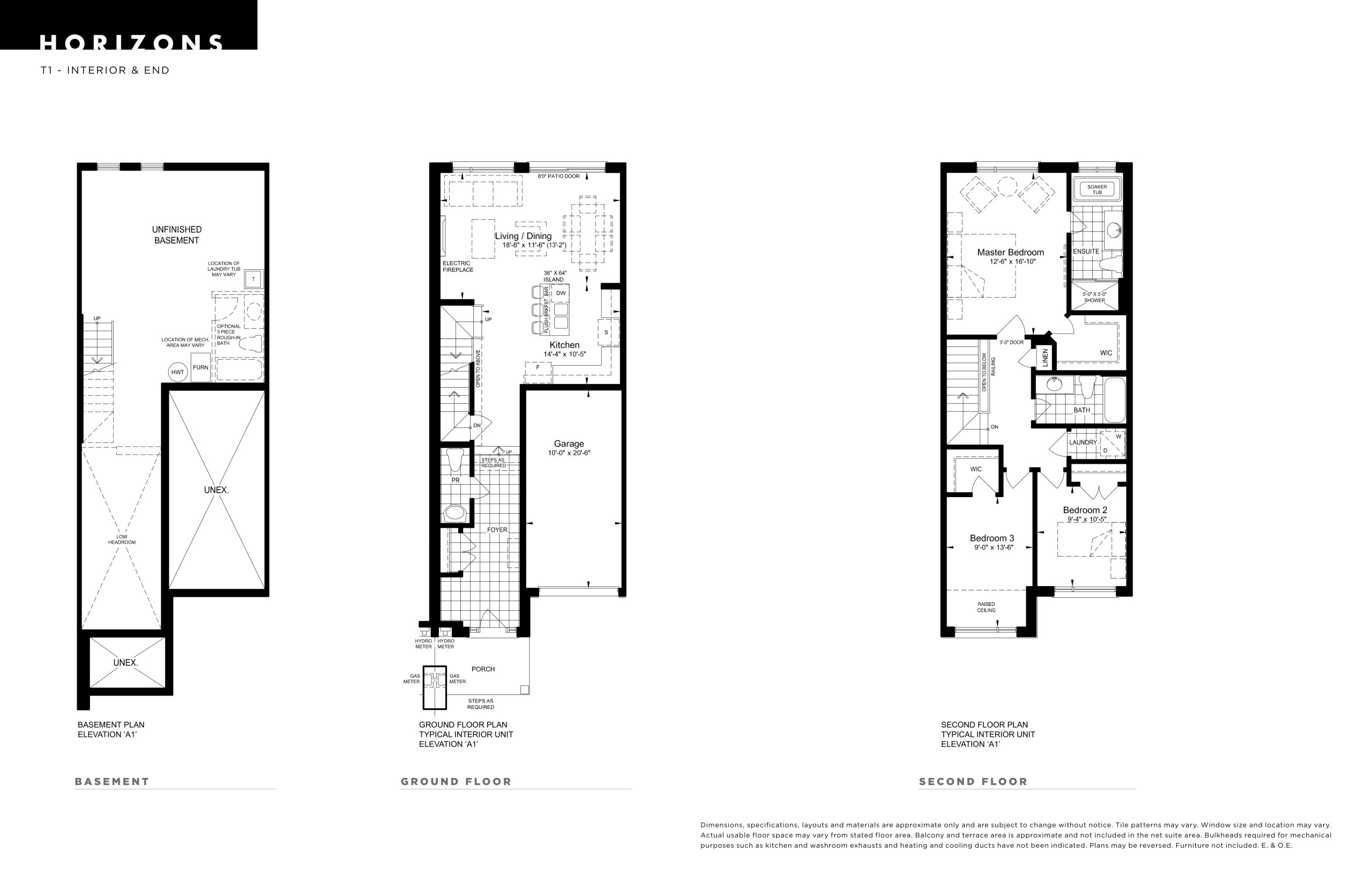 T1 - Interior & End floor plan