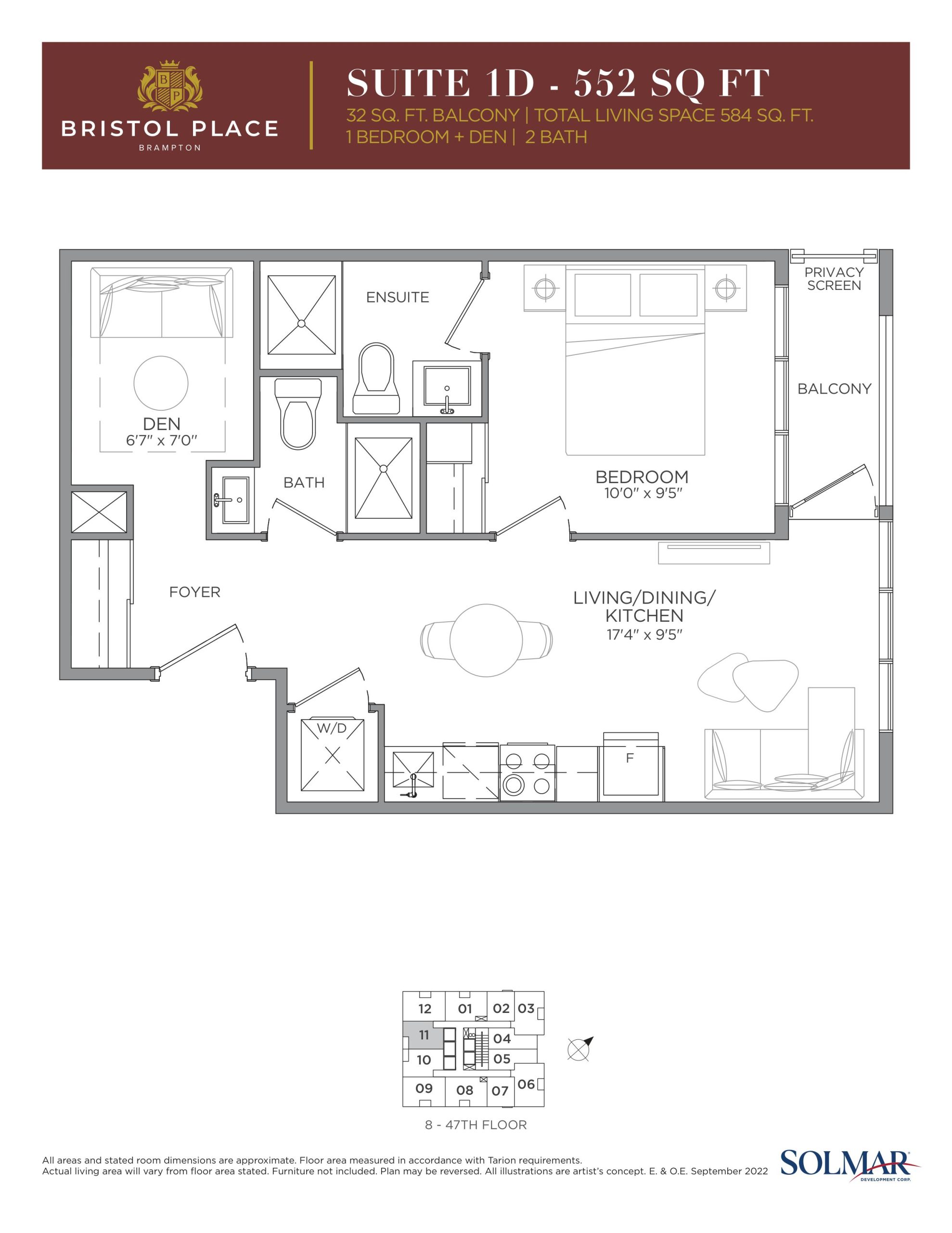 Suite 1D floor plan