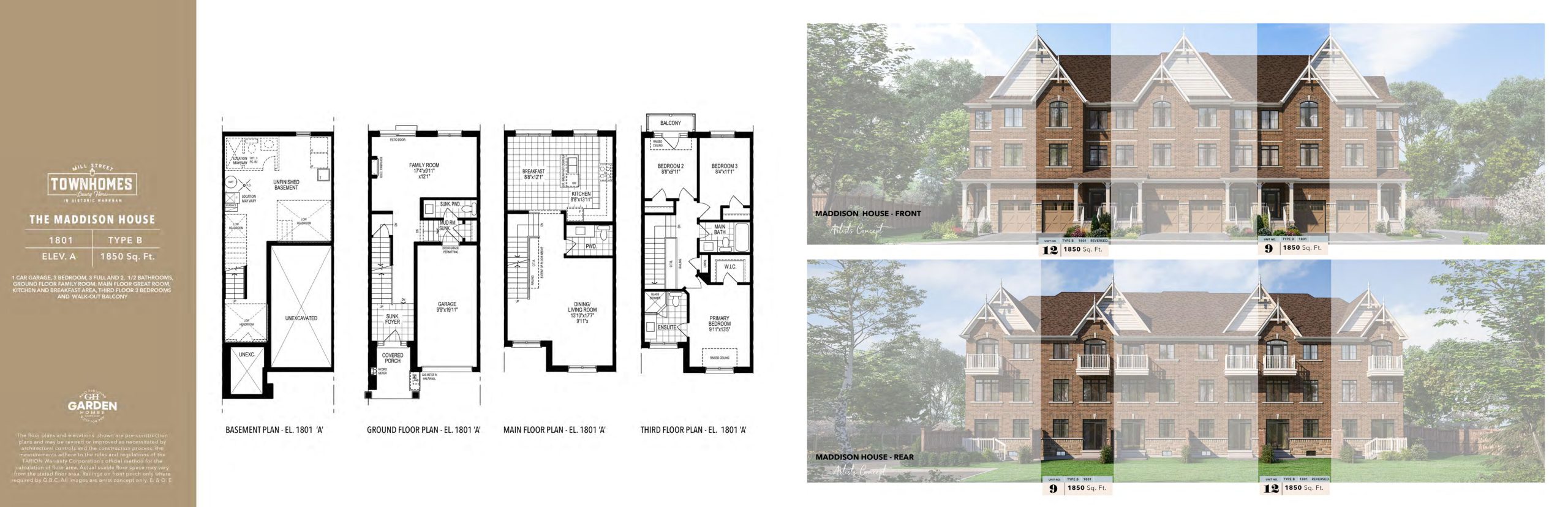 The Maddison House (Elev A) 1801 plan preview