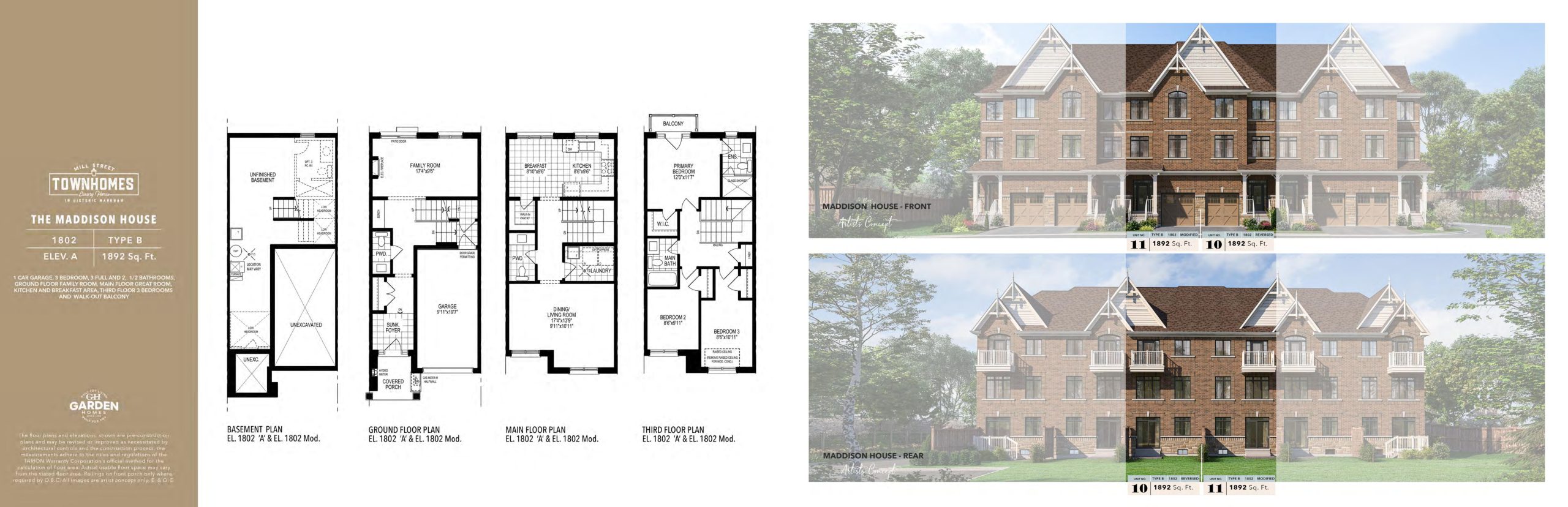 The Maddison House (Elev A) 1802 plan preview