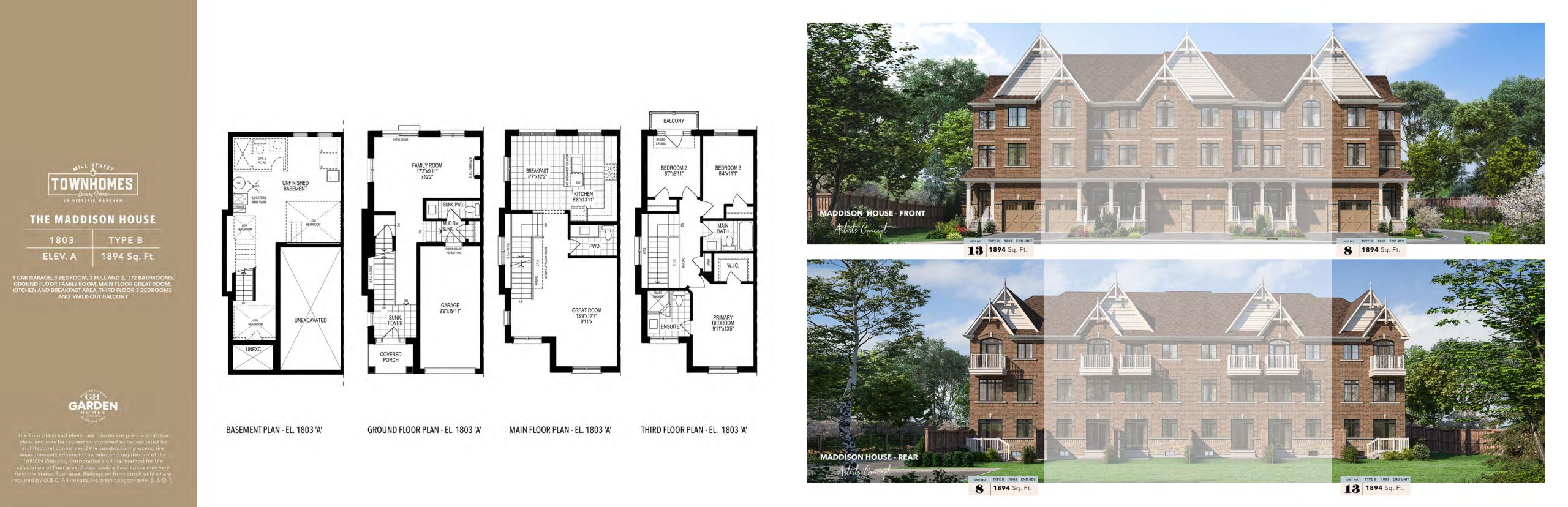 The Maddison House (Elev A) 1803 plan preview