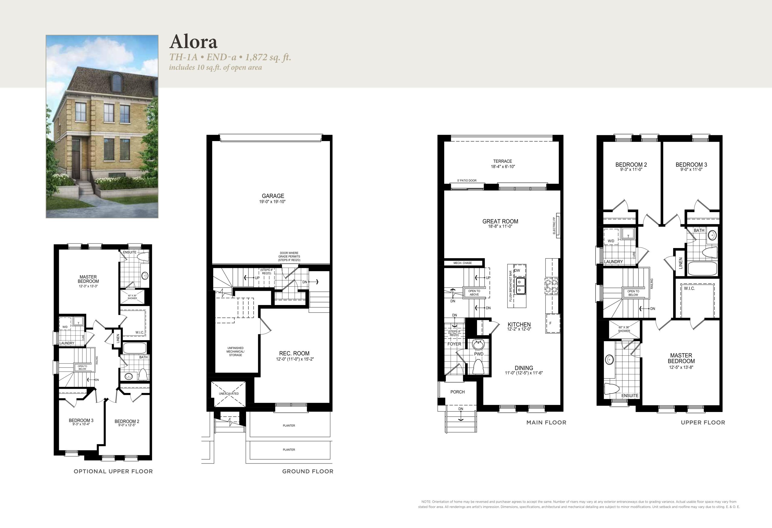 Alora TH-1A End a floor plan