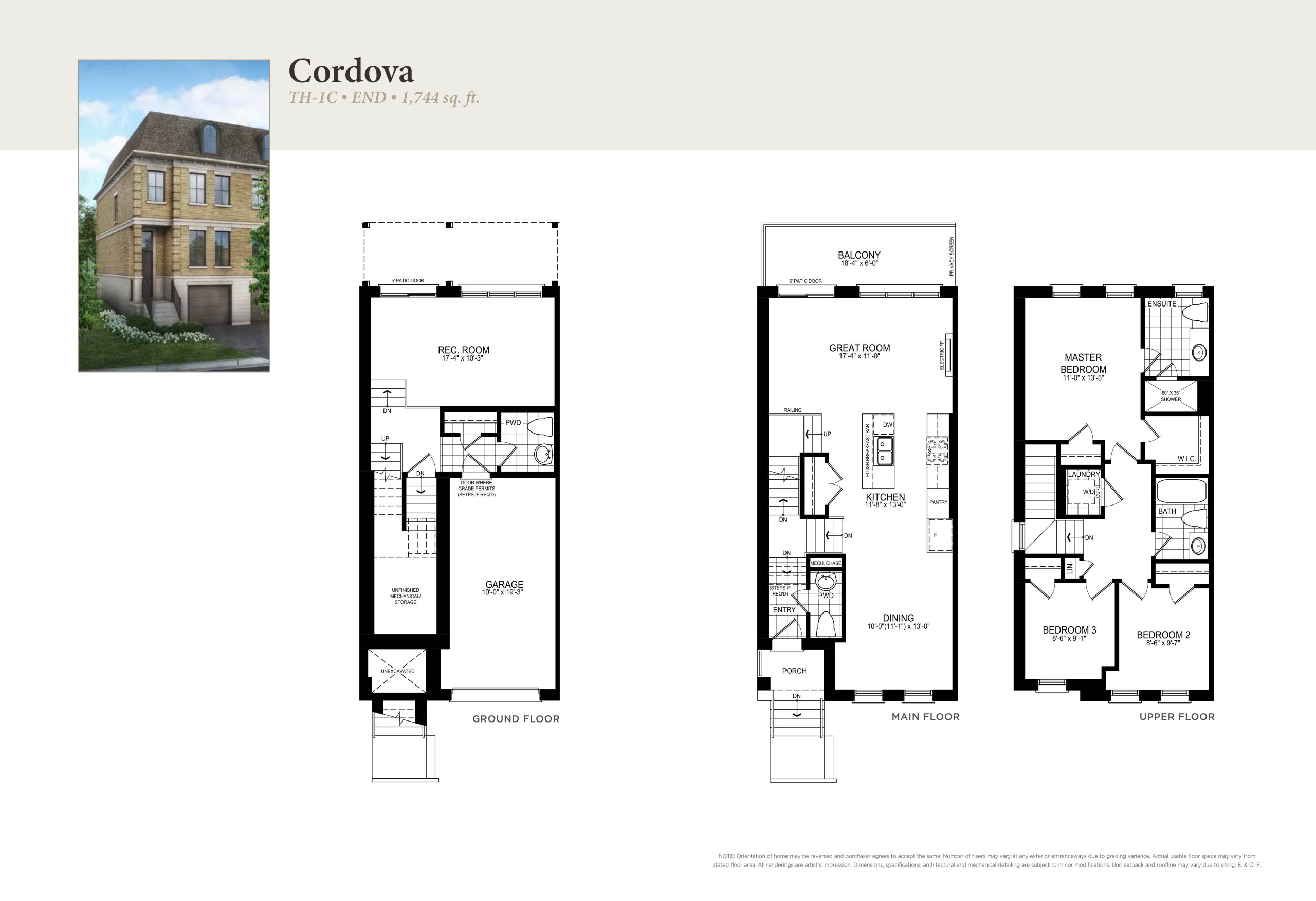 Cordova TH-1C End floor plan