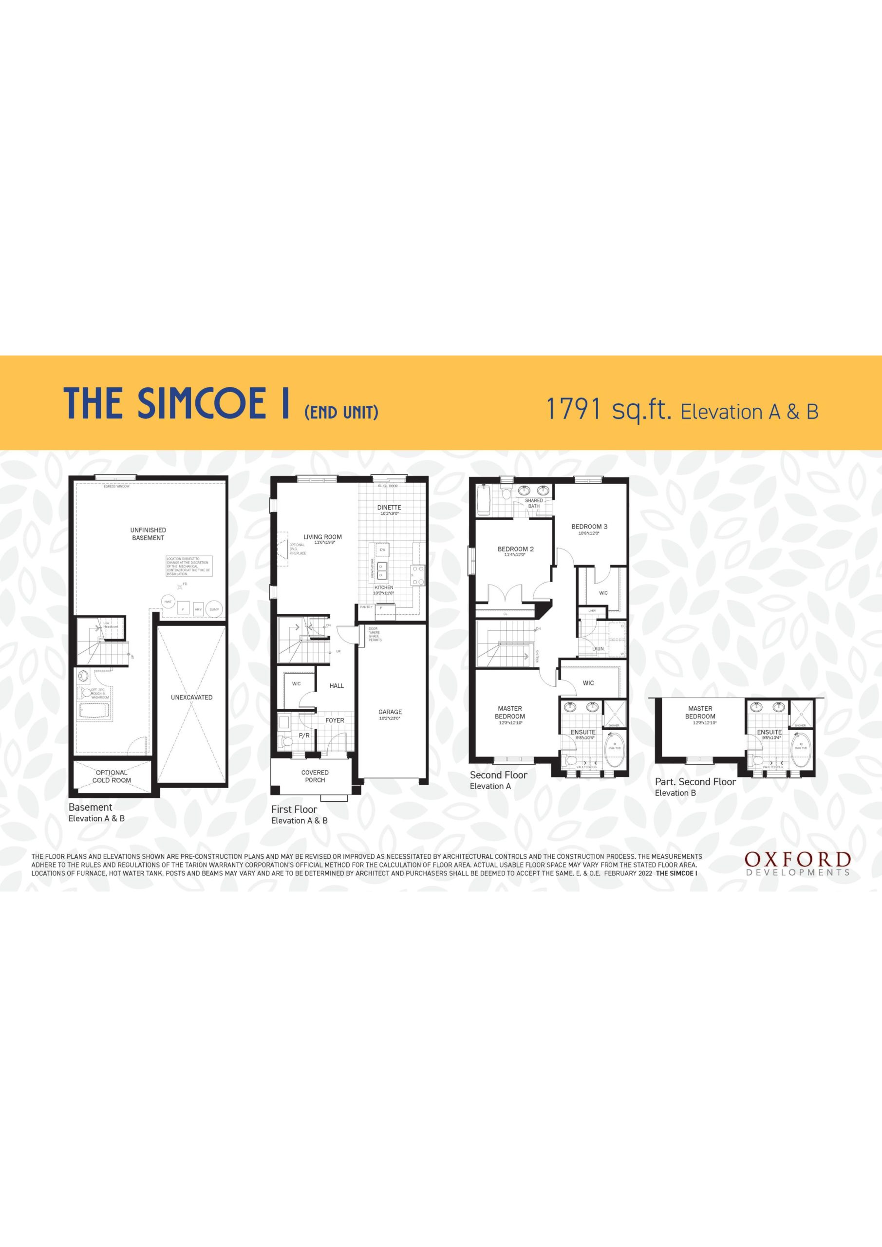 The Simcoe I (End Unit) floor plan