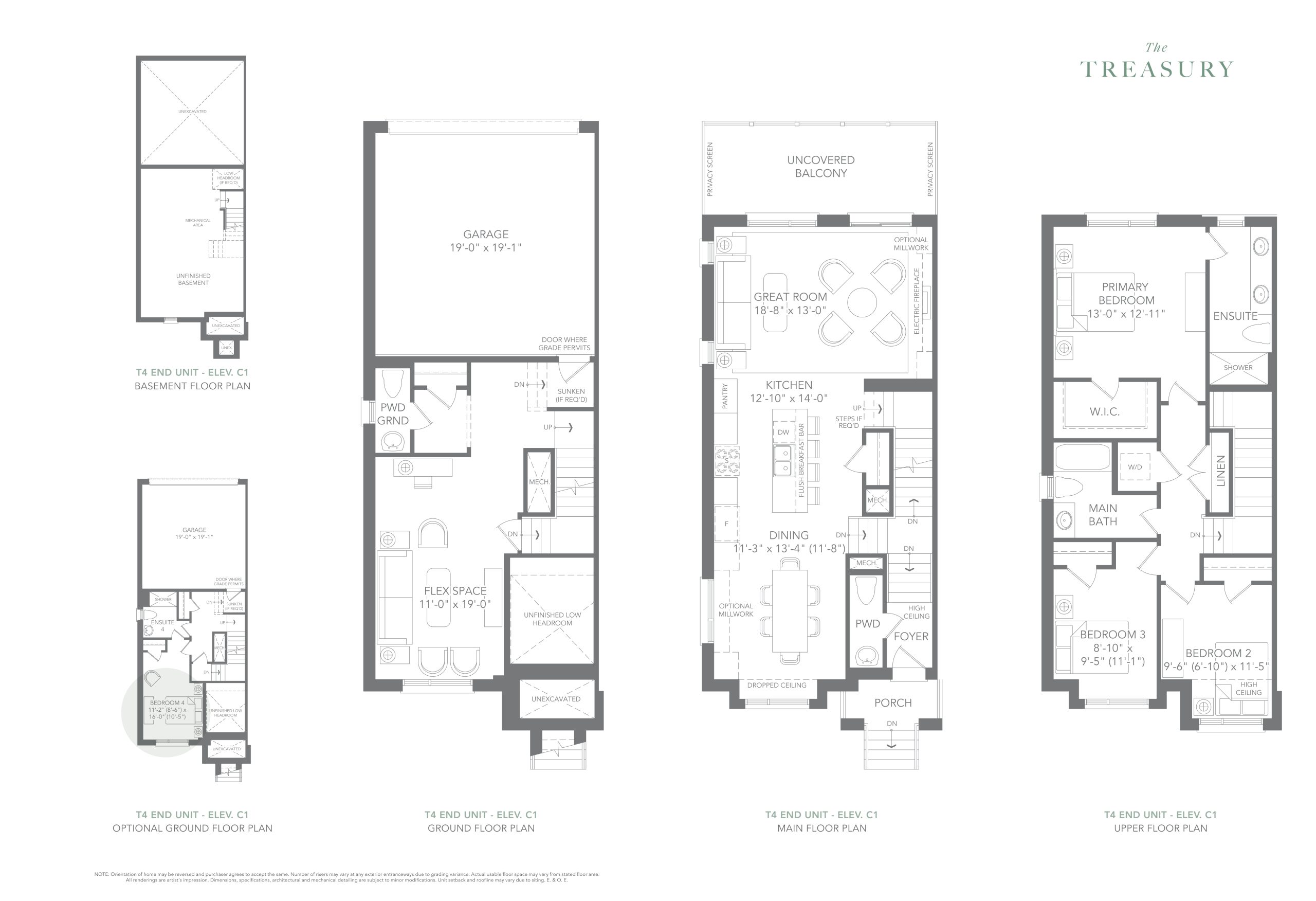 Montrose T4 End Elev. C1 floor plan