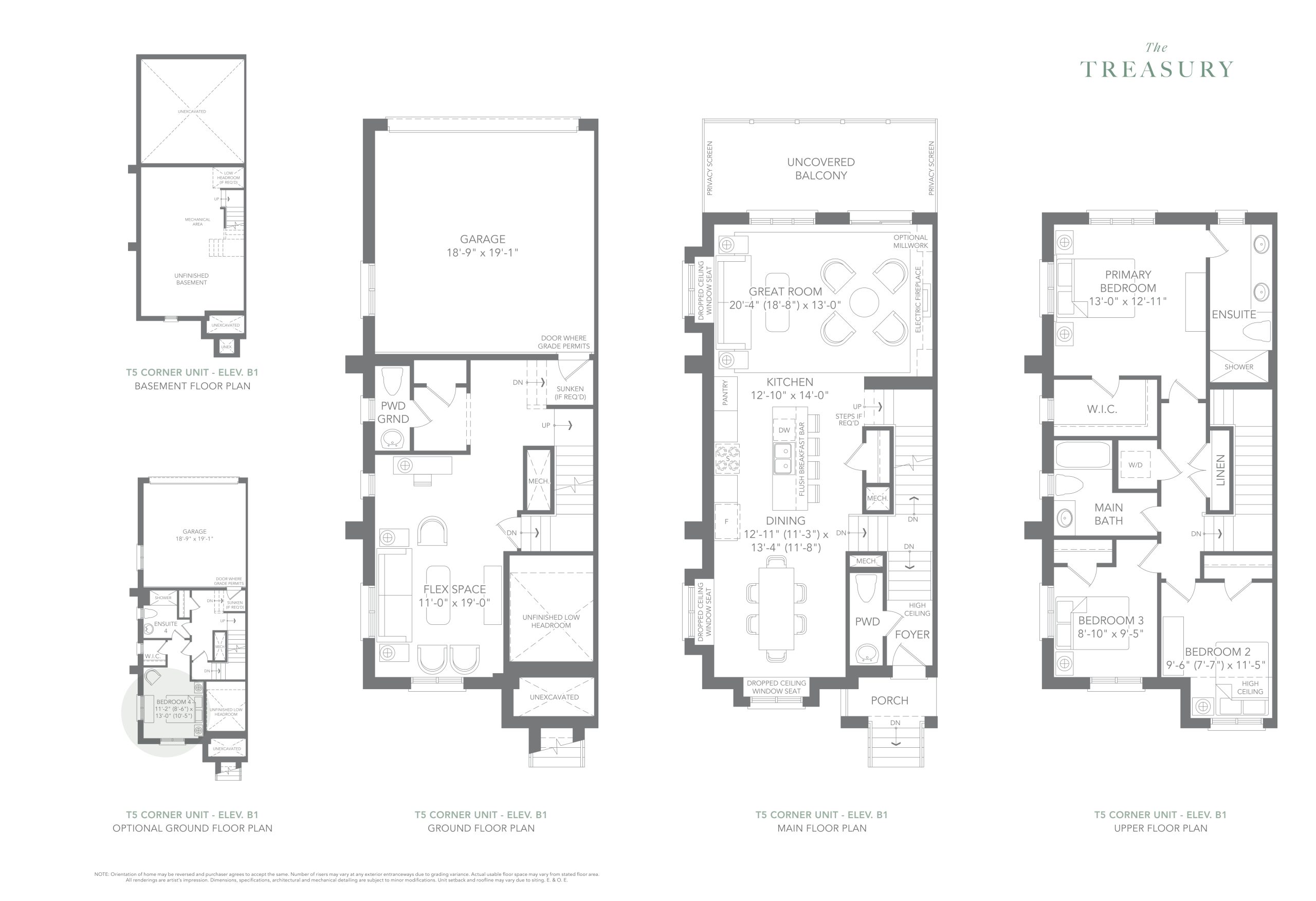 Montrose T5 Corner Elev. B1 floor plan
